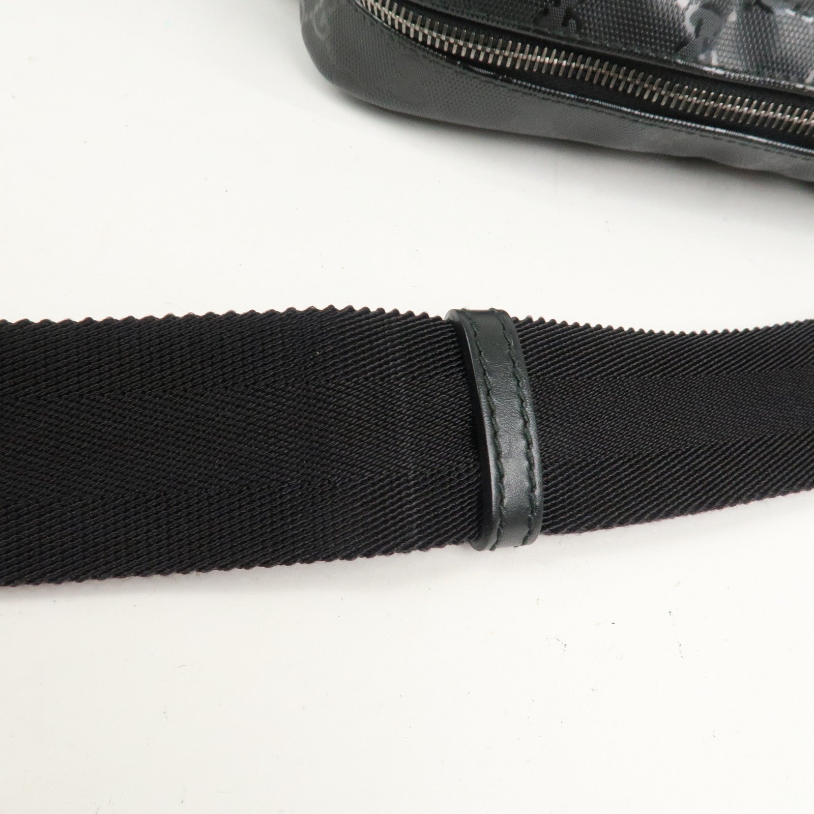 GUCCI GG Imprime Monogram PVC Shoulder Bag Cross Body Bag Black 201448