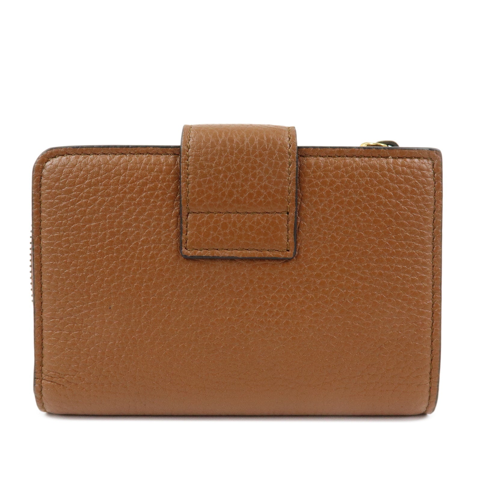 GUCCI Bamboo Leather Zippy Compact Wallet Brown 739498