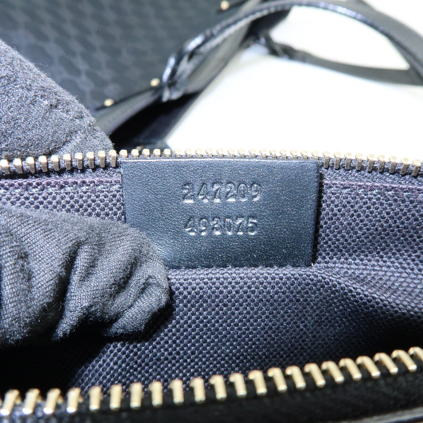 GUCCI GG Canvas Leather Tote Bag Shoulder Bag Black 247209