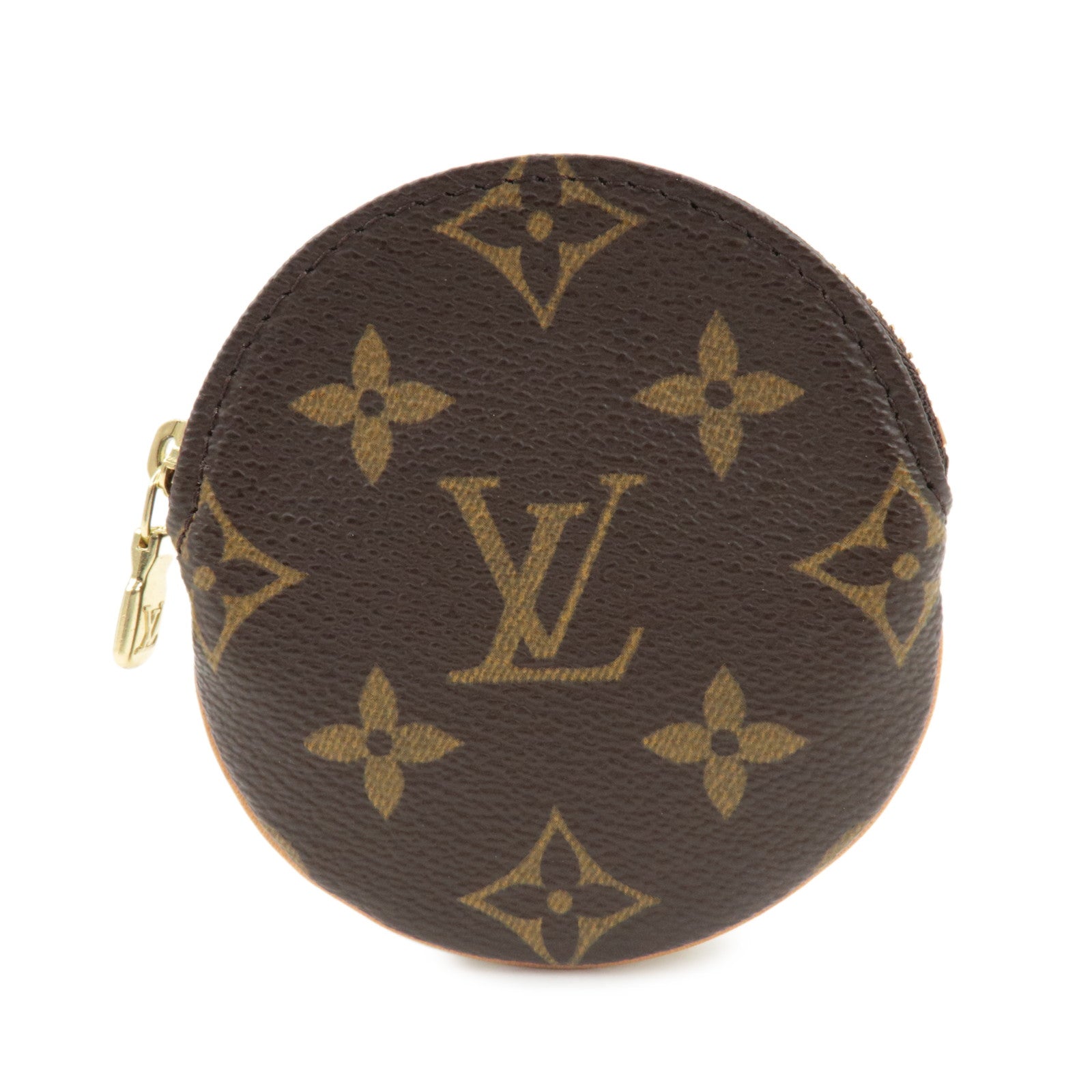 Louis Vuitton Monogram Porte Monnaie Rond Coin Case Brown M61926 Used