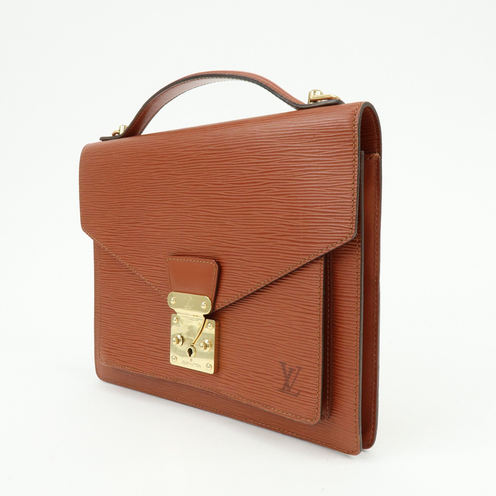 Louis Vuitton Epi Monceau 2way Bag Hand Bag Kenya Brown M52123