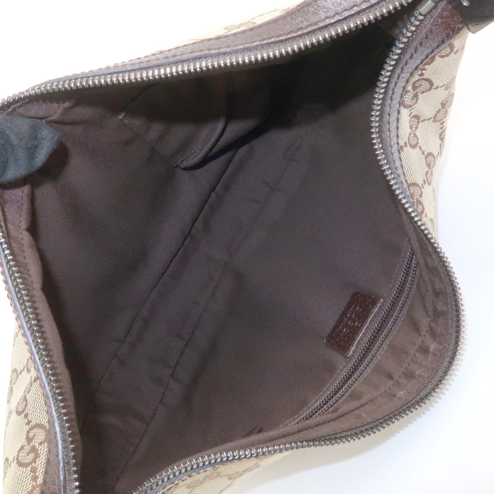 GUCCI Sherry GG Canvas Leather Shoulder Bag Beige Brown 122790