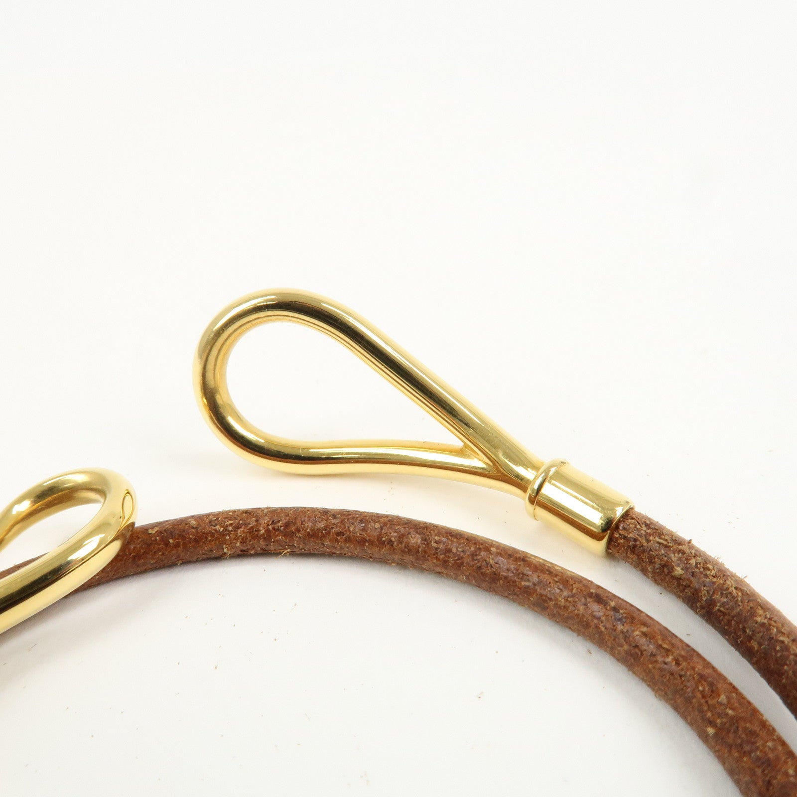 HERMES Jumbo Leather Choker Bracelet Brown