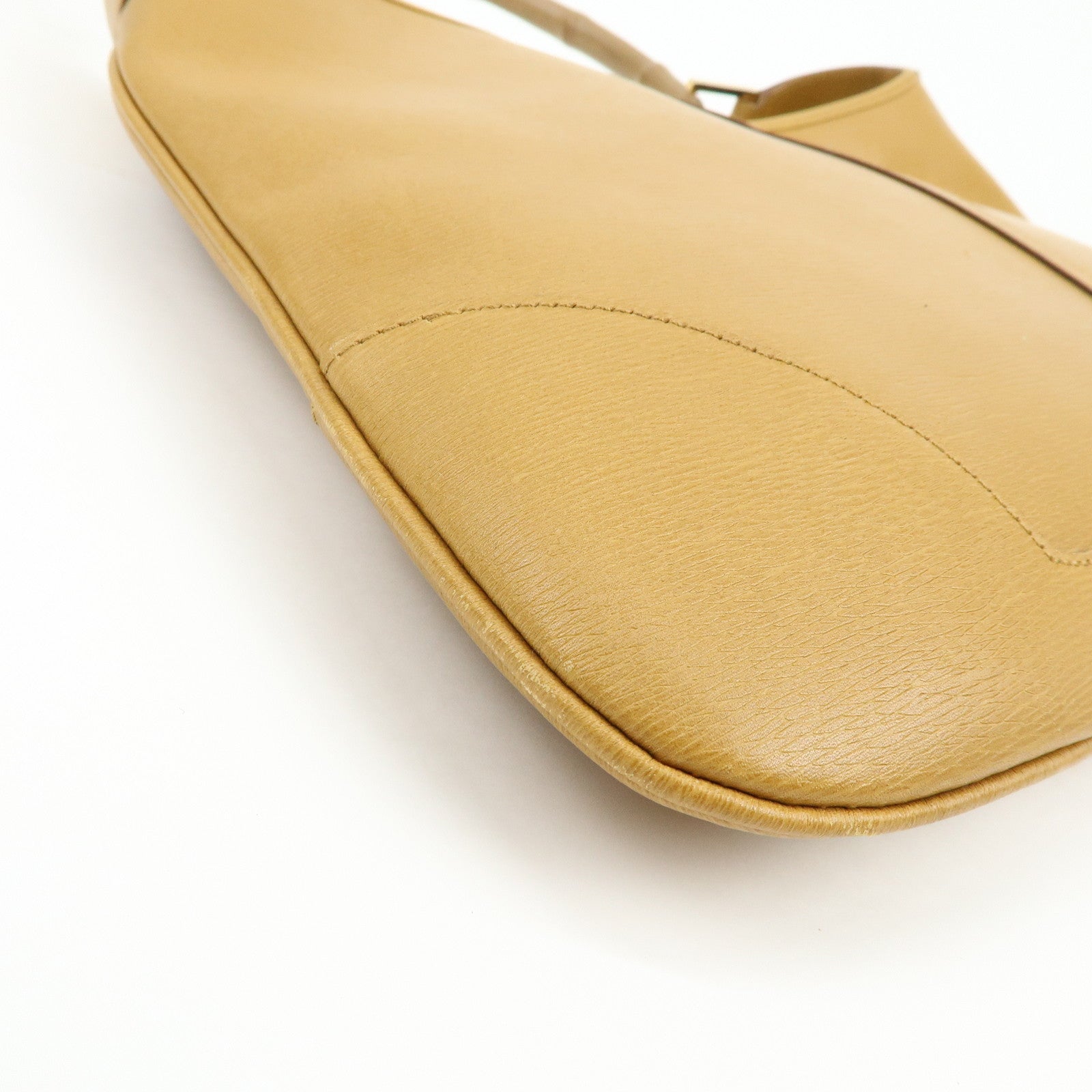GUCCI Bamboo Jackie Leather Shoulder Bag Hand Bag Yellow 001 4061