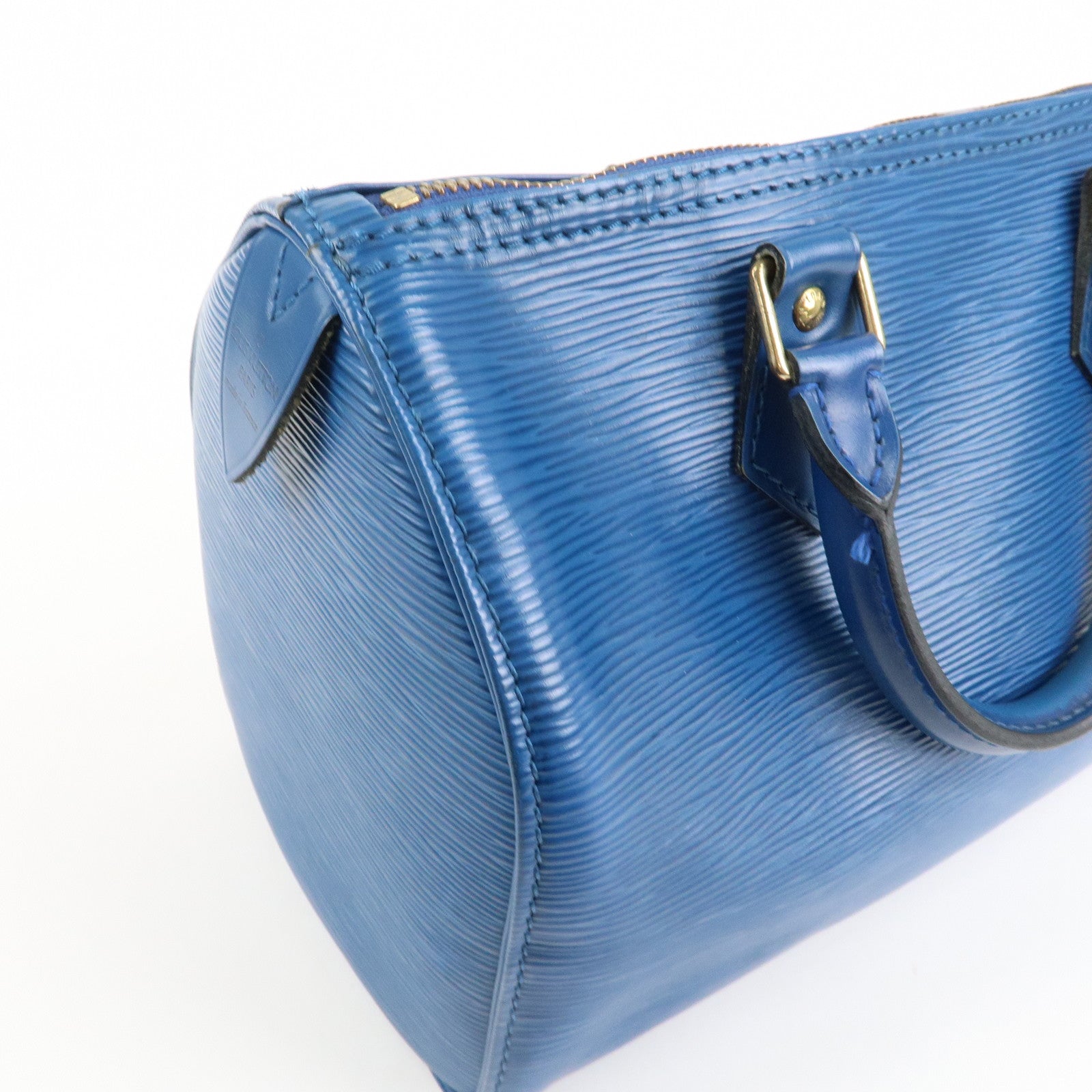Louis Vuitton Epi Speedy 25 Hand Bag Boston Bag Blue M43015 Used