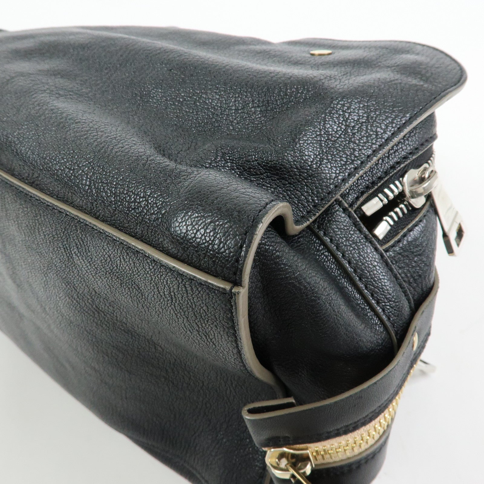 Chloe Dalston Leather Boston Bag Hand Bag Black