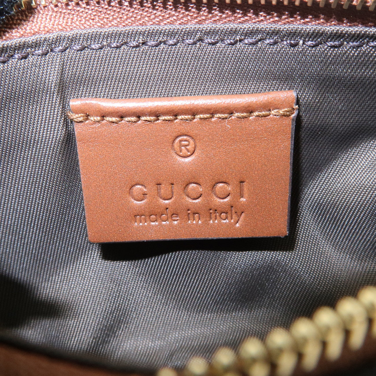 GUCCI GG Supreme Leather Coin Case Coin Pouch Beige Brown 447964 Used