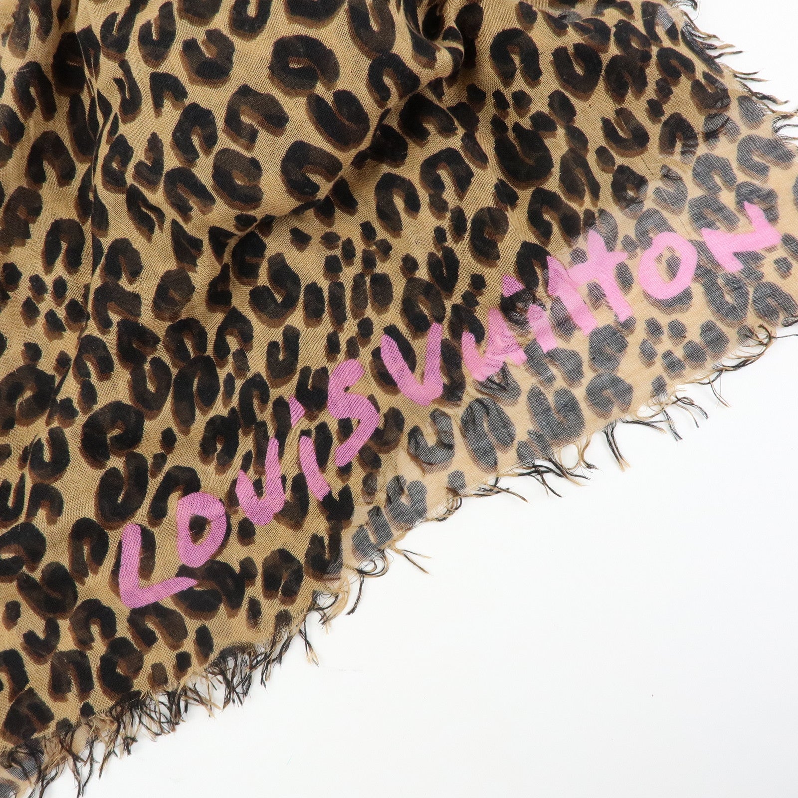 Louis Vuitton Etole Cashmere Silk Scarf Leopard Brown M72215