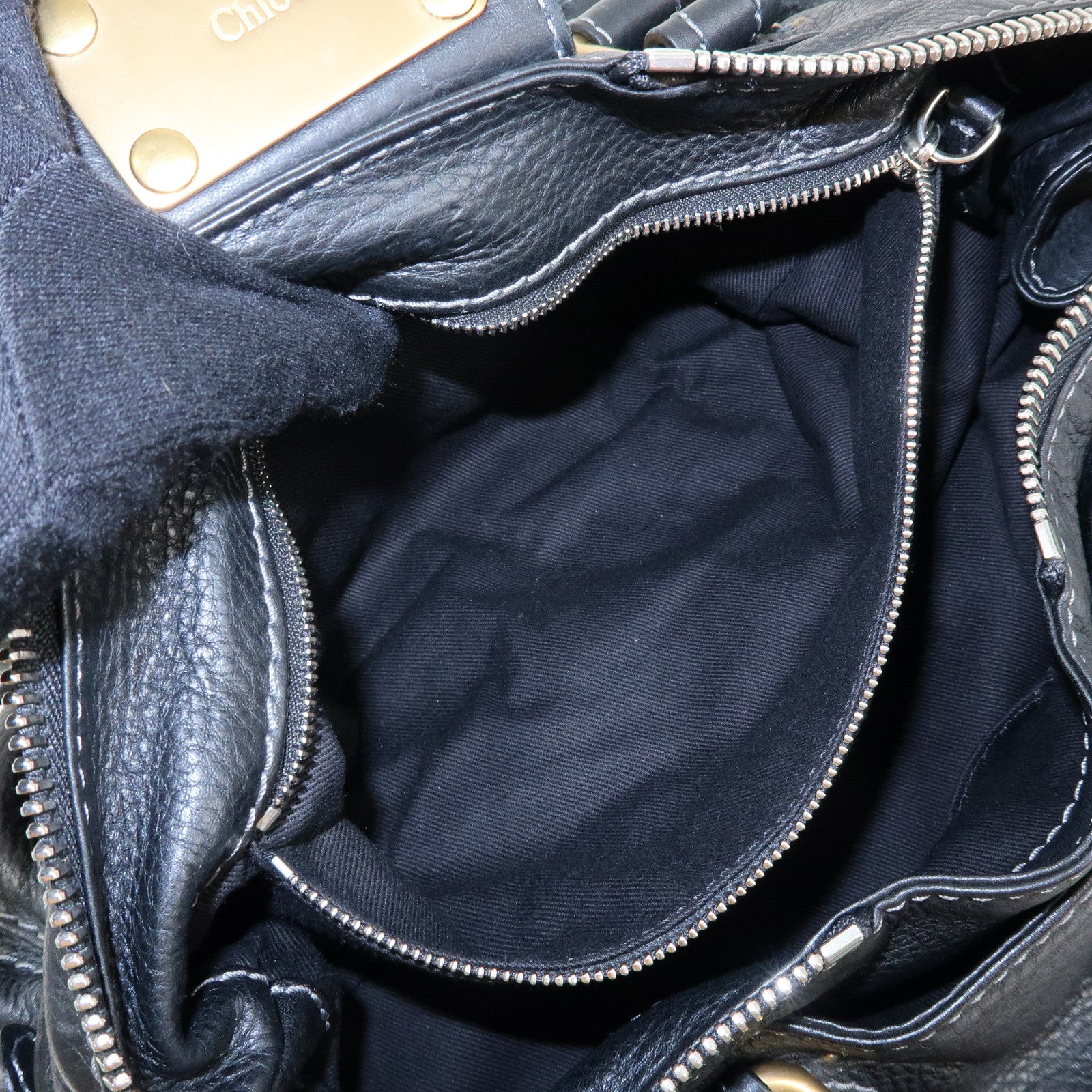 Chloe Paddington Leather Tote Bag Hand Bag Black