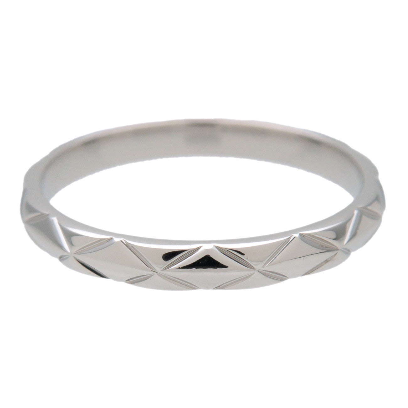 CHANEL Matelasse Ring PT950 Platinum US6.5 EU54 HK15 J2820