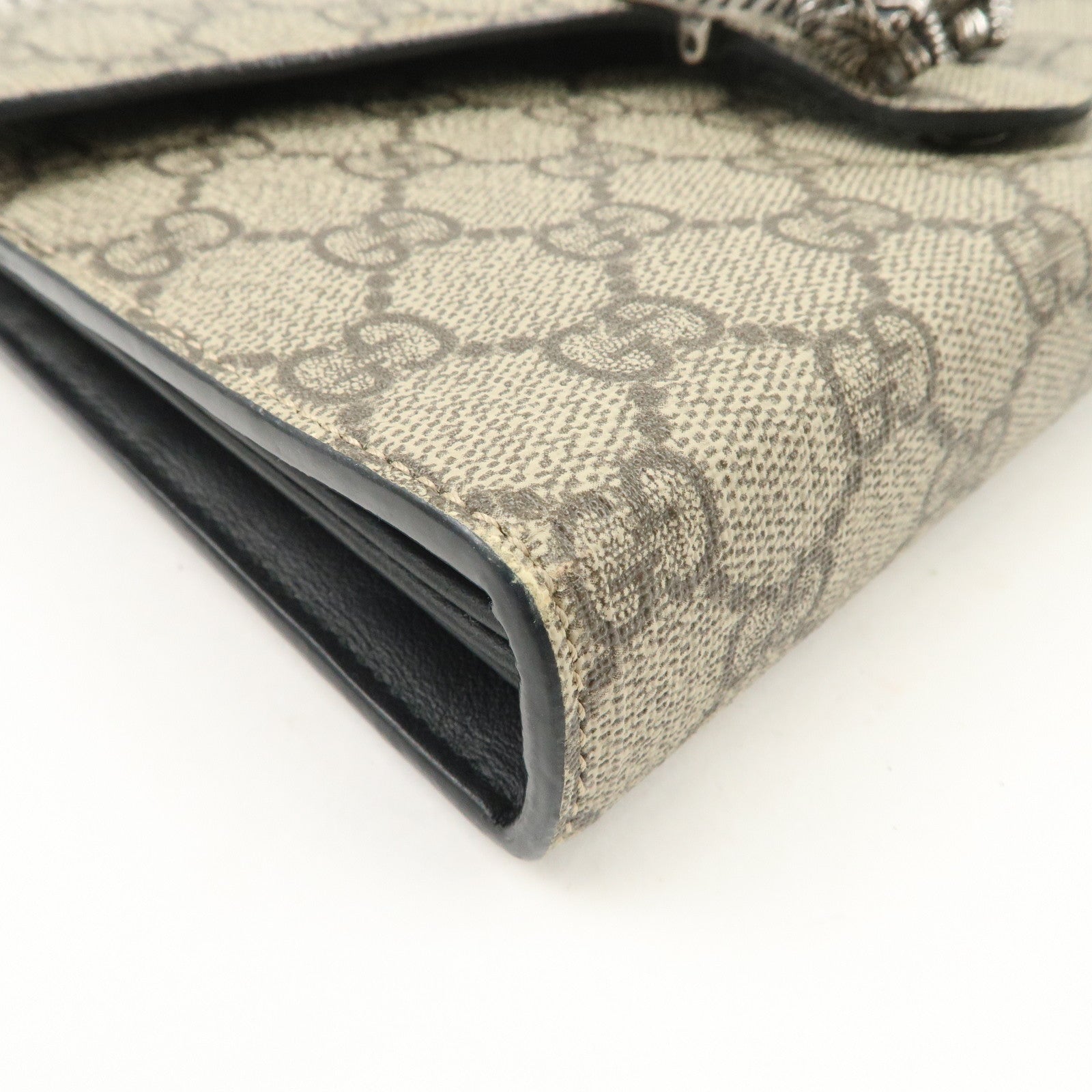 GUCCI Dionysus GG Supreme Chain Shoulder Bag Beige Used