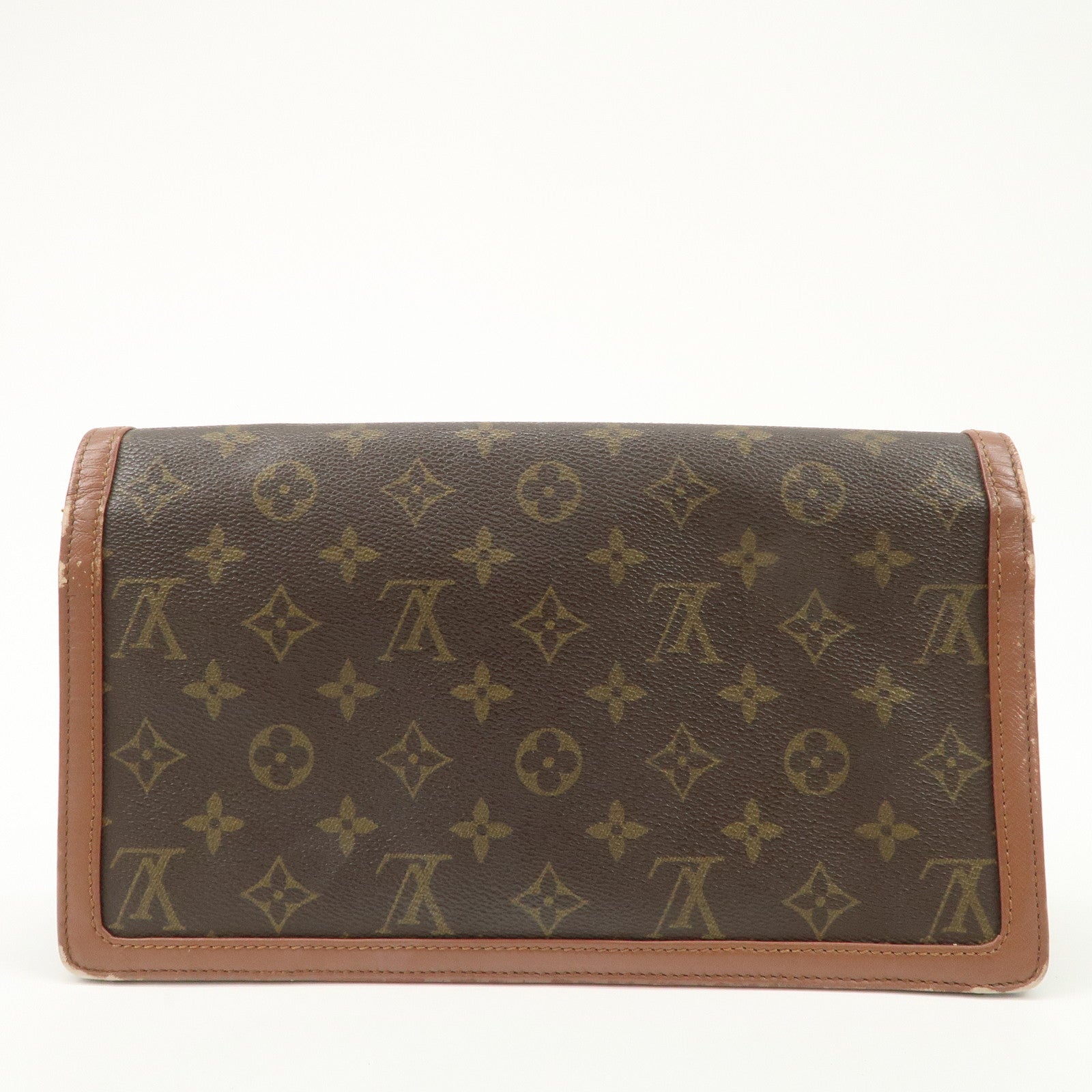 Louis Vuitton Monogram Pochette Damme PM Clutch Bag Brown M51812