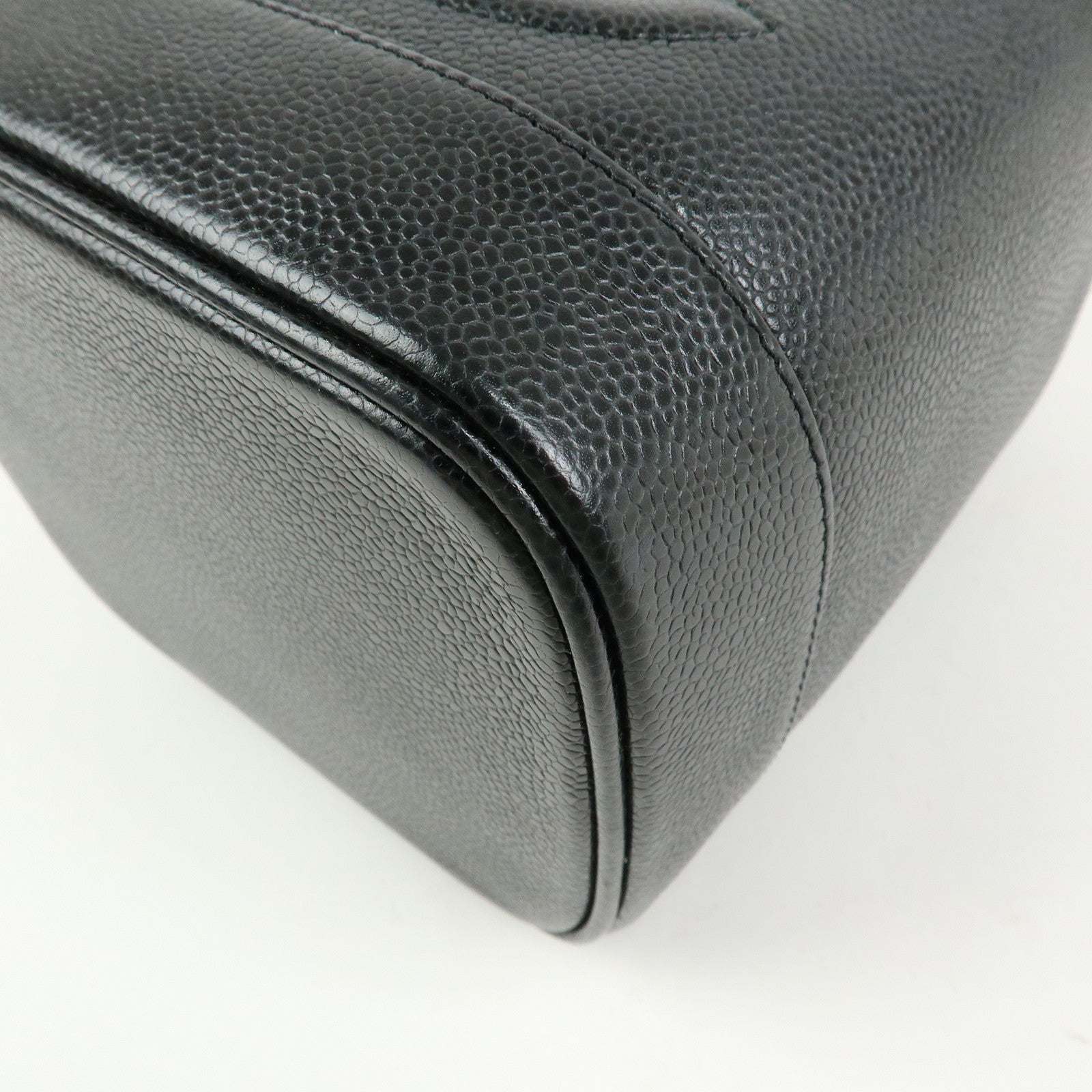 CHANEL COCO Mark Caviarskin Vanity Bag Hand Bag Black A01998