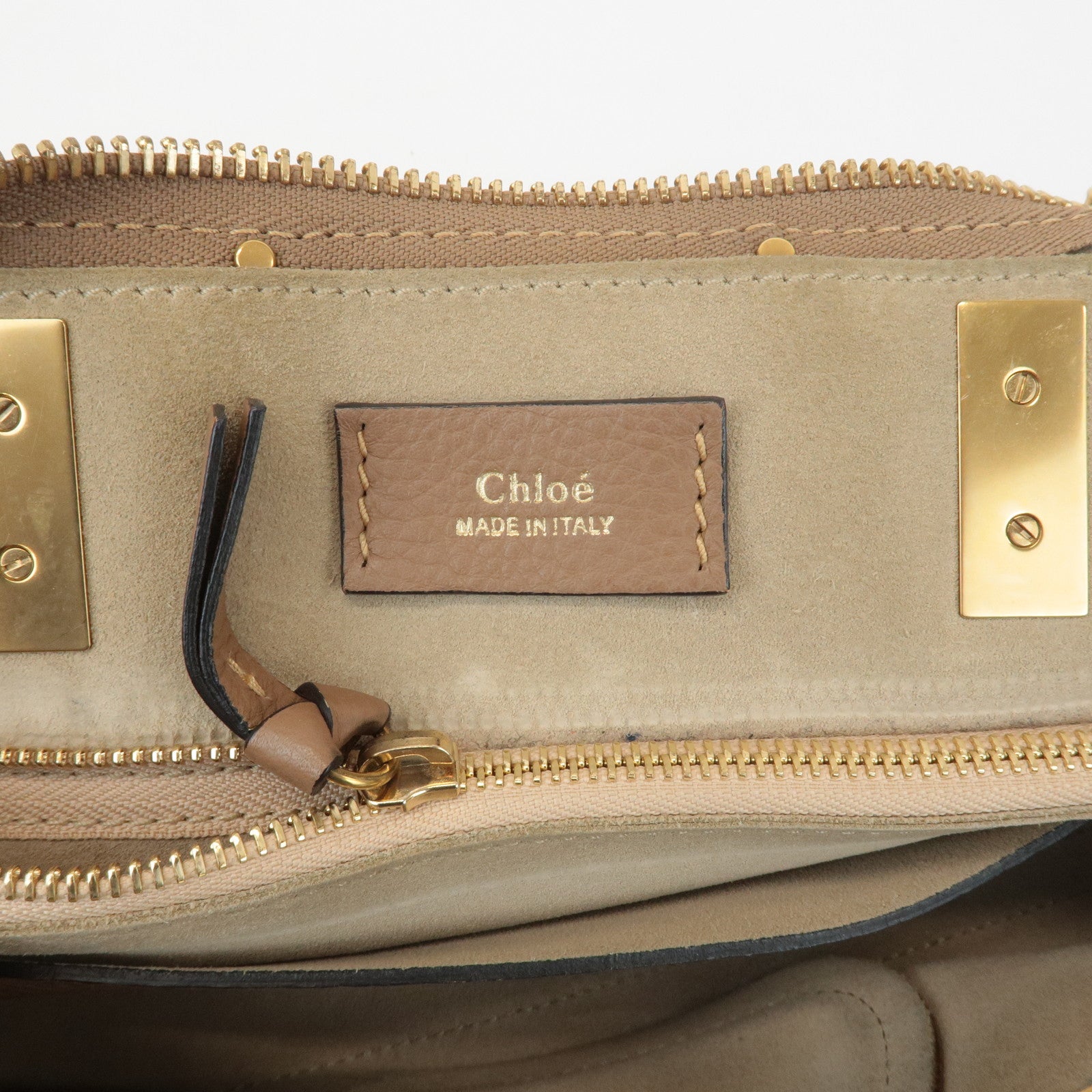 Chloe Hayley Leather 2WAY Bag Hand Bang Shoulder Bag Brown