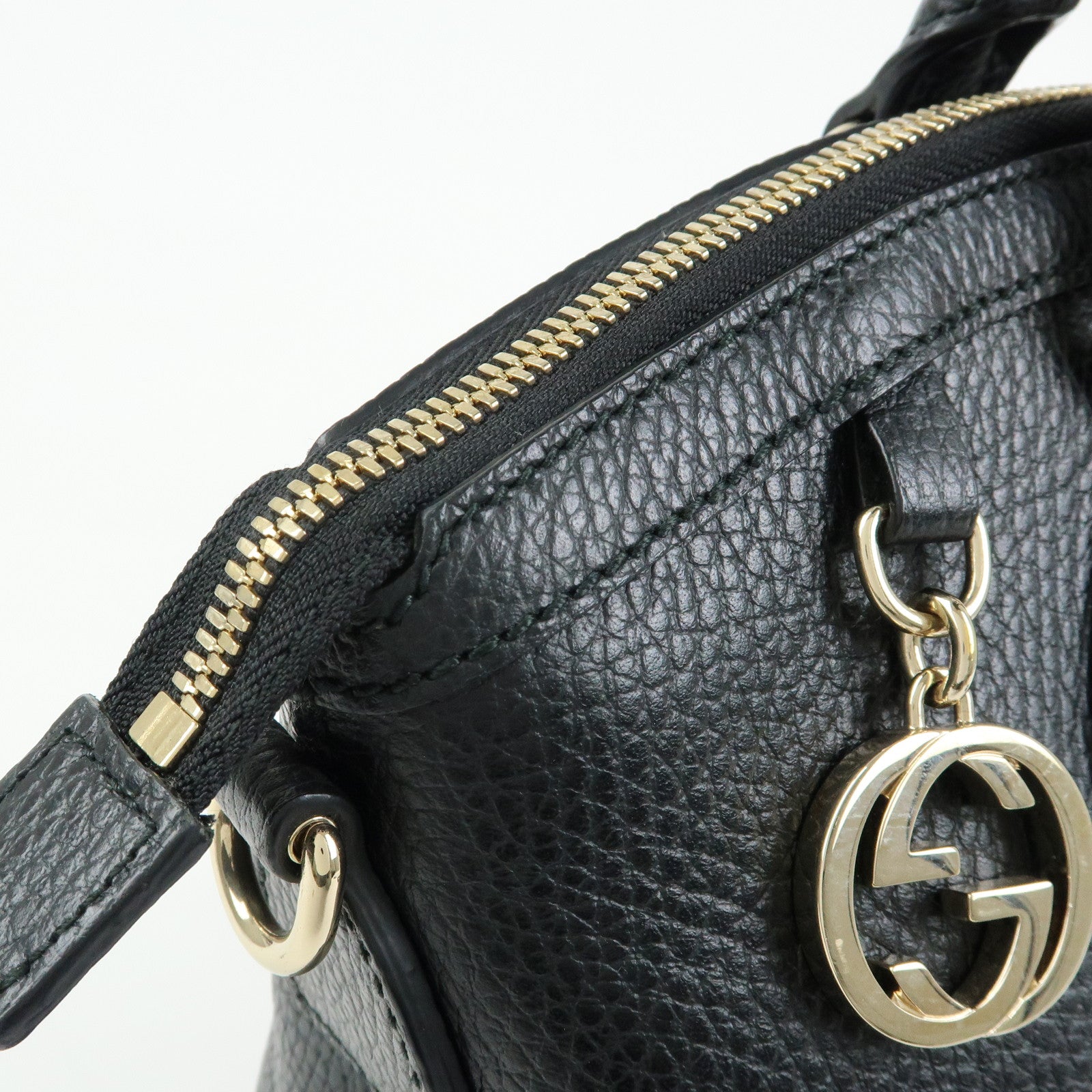 GUCCI Interlocking G Calf Leather 2Way Hand Bag Shoulder Bag 449651
