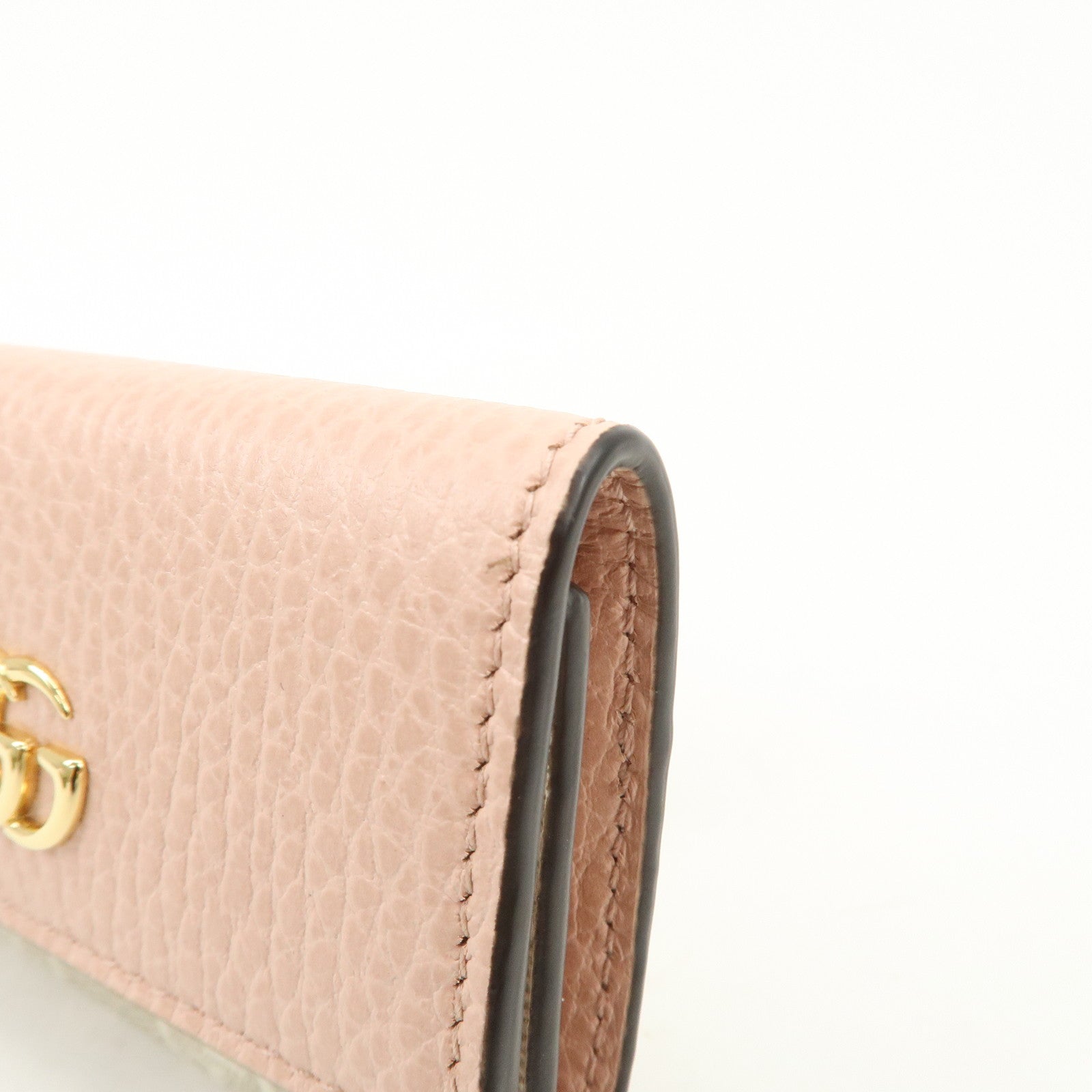 GUCCI GG Marmont Leather GG Supreme 6 Key Case Pink Beige 456118