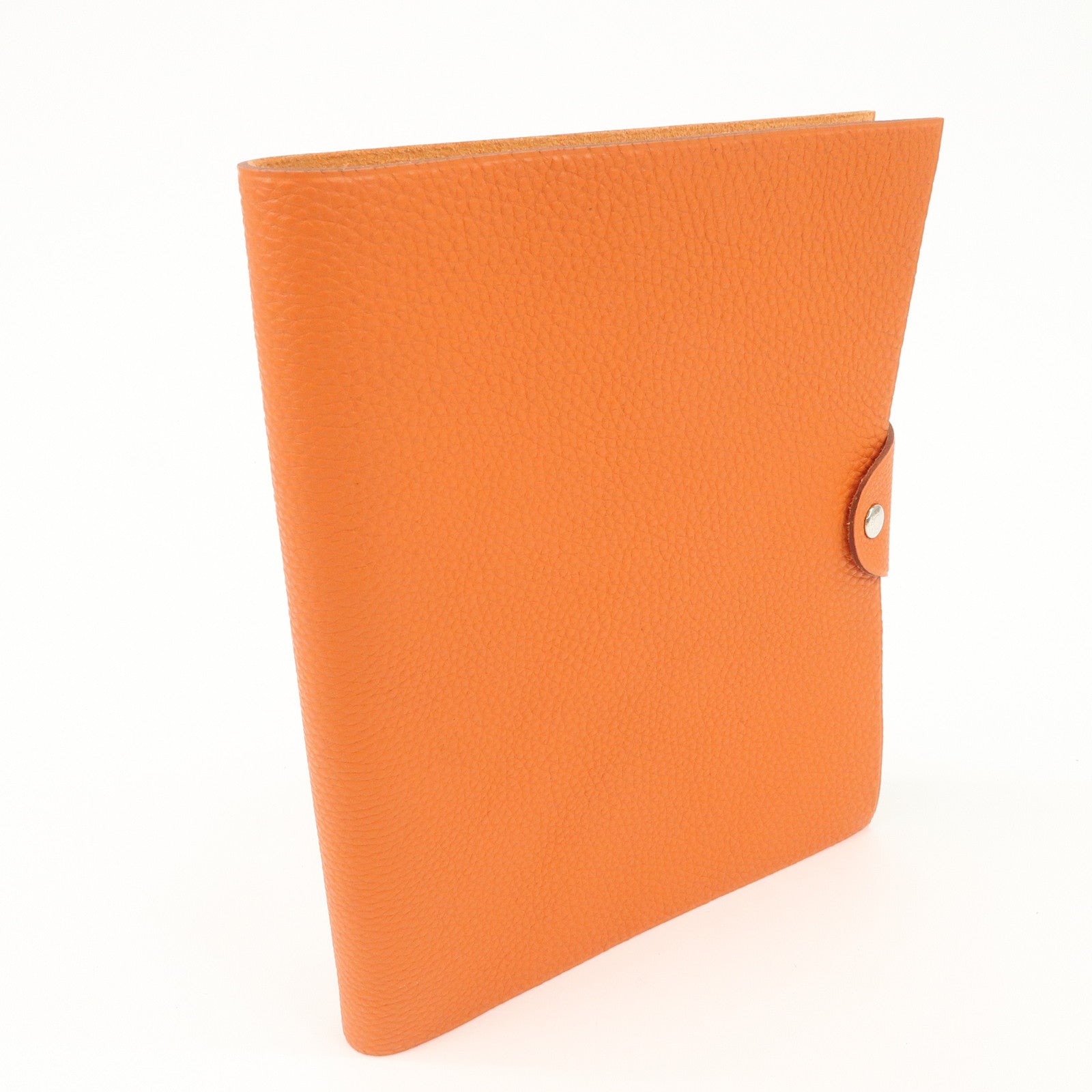 HERMES Togo Leather Ulysse MM □J Stamped Notebook Cover Potiron Orang