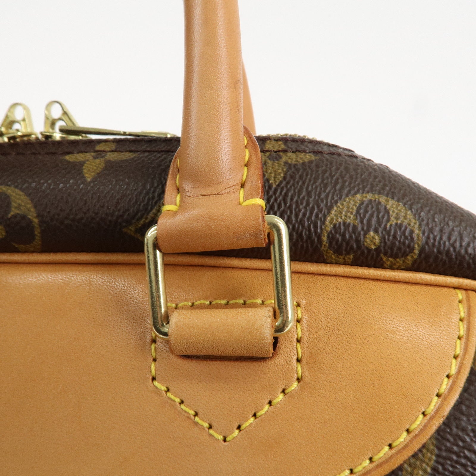 Louis Vuitton Monogram Deauville Hand Bag Brown M47270 Used