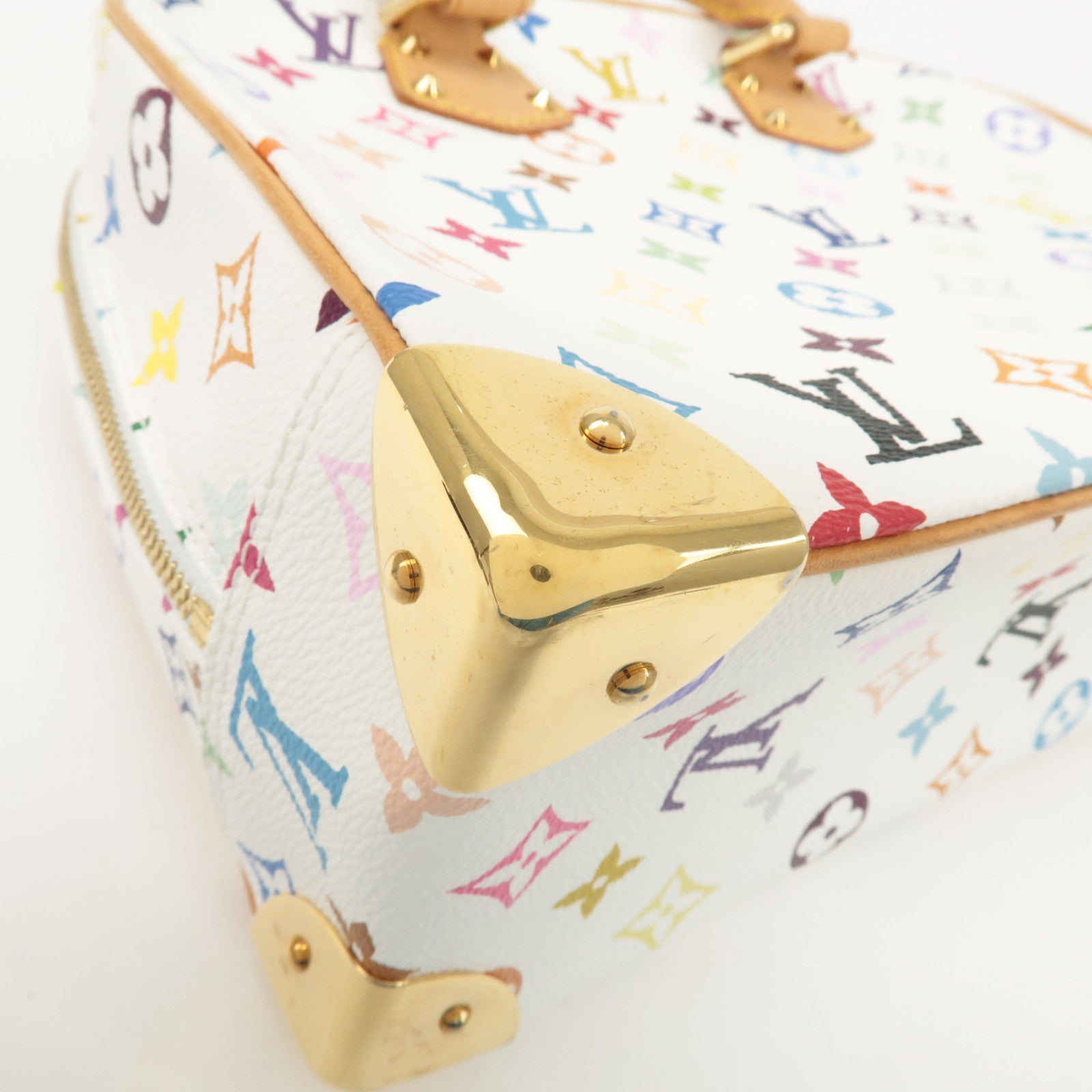 Louis Vuitton Monogram Multicolor Trouville Hand Bag Blanc M92663 Used