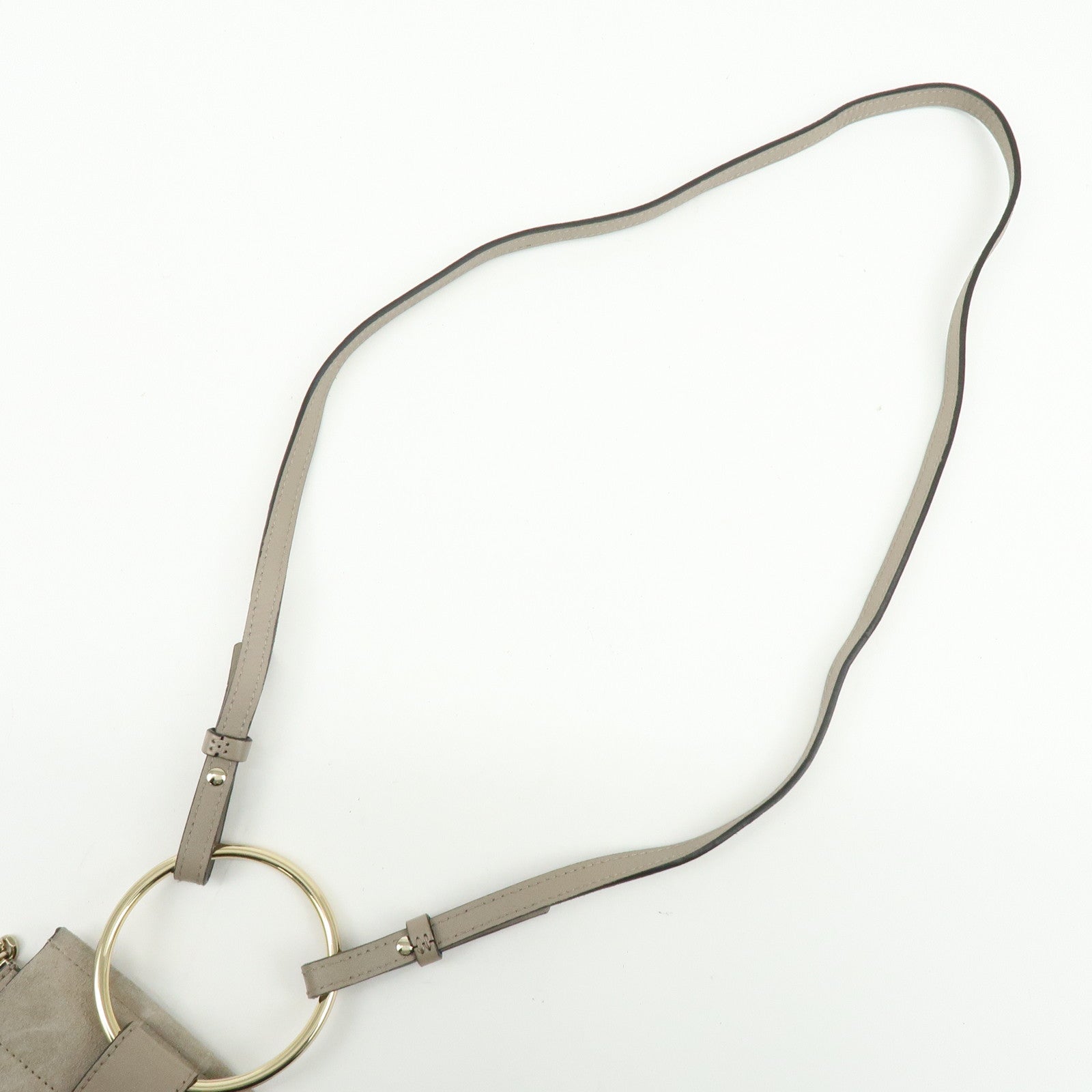 Chloe Faye Suede Leather Shoulder Bag Crossbody Bag Beige