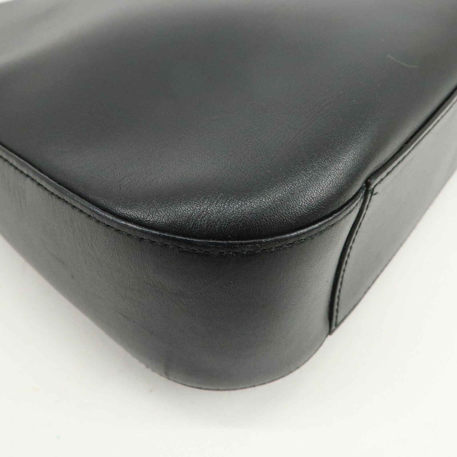 PRADA Logo Leather Shoulder Bag Crossbody Bag Black