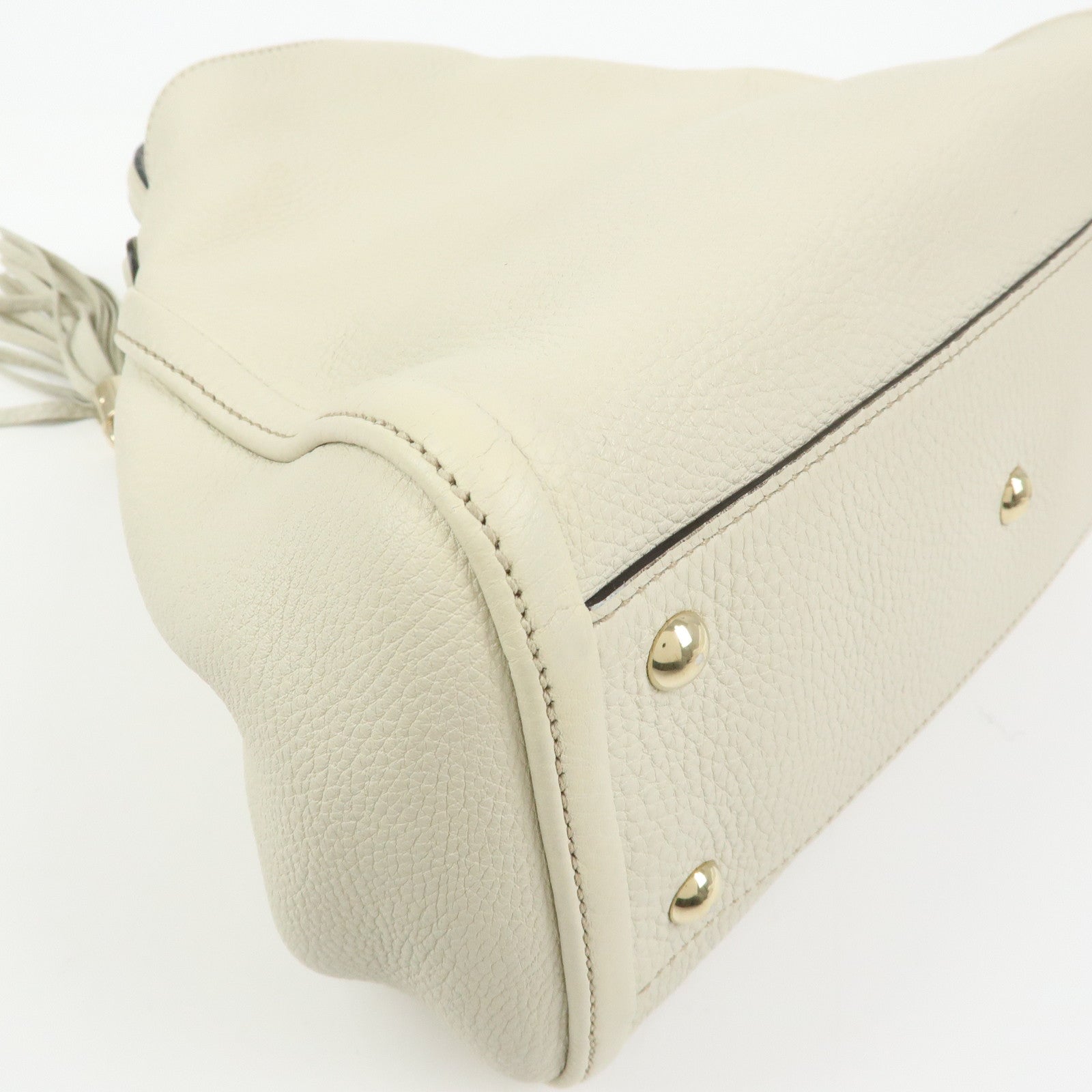 GUCCI SOHO Interlocking G Calf Leather 2Way Hand Bag Ivory 336751
