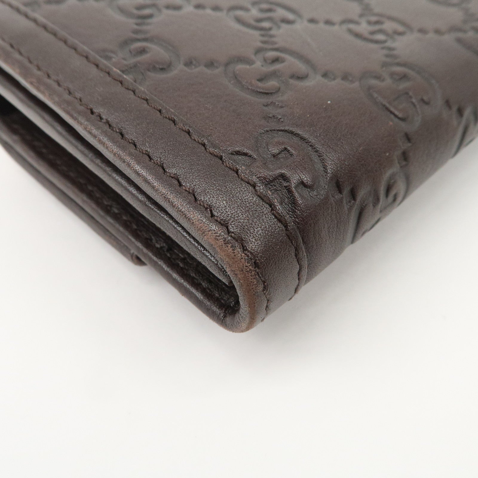 GUCCI Guccissima Interlocking GG Leather Bi-fold Wallet 282431 Used