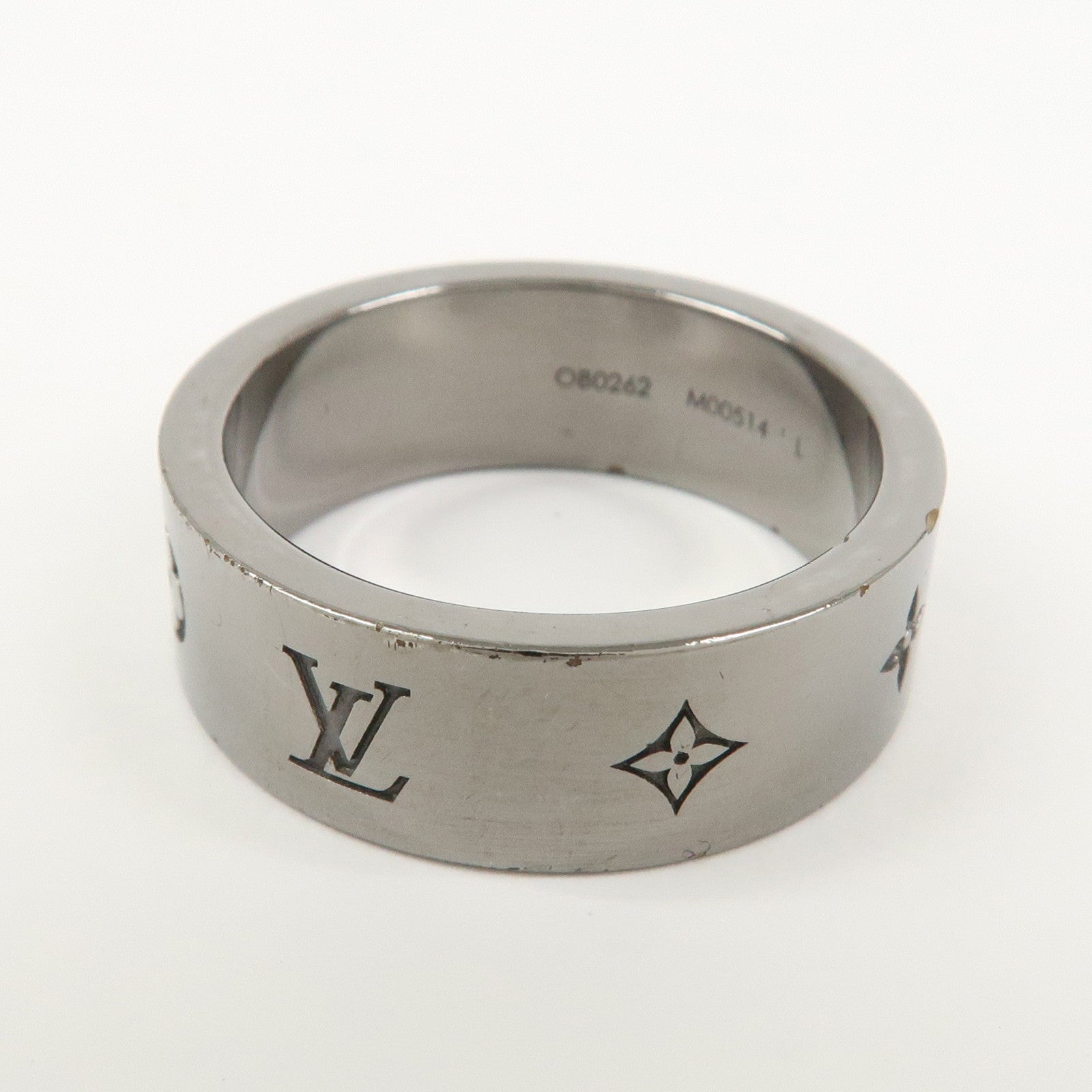 Louis Vuitton Instinct Set of2 Rings Size L Silver Grey Gold M00514