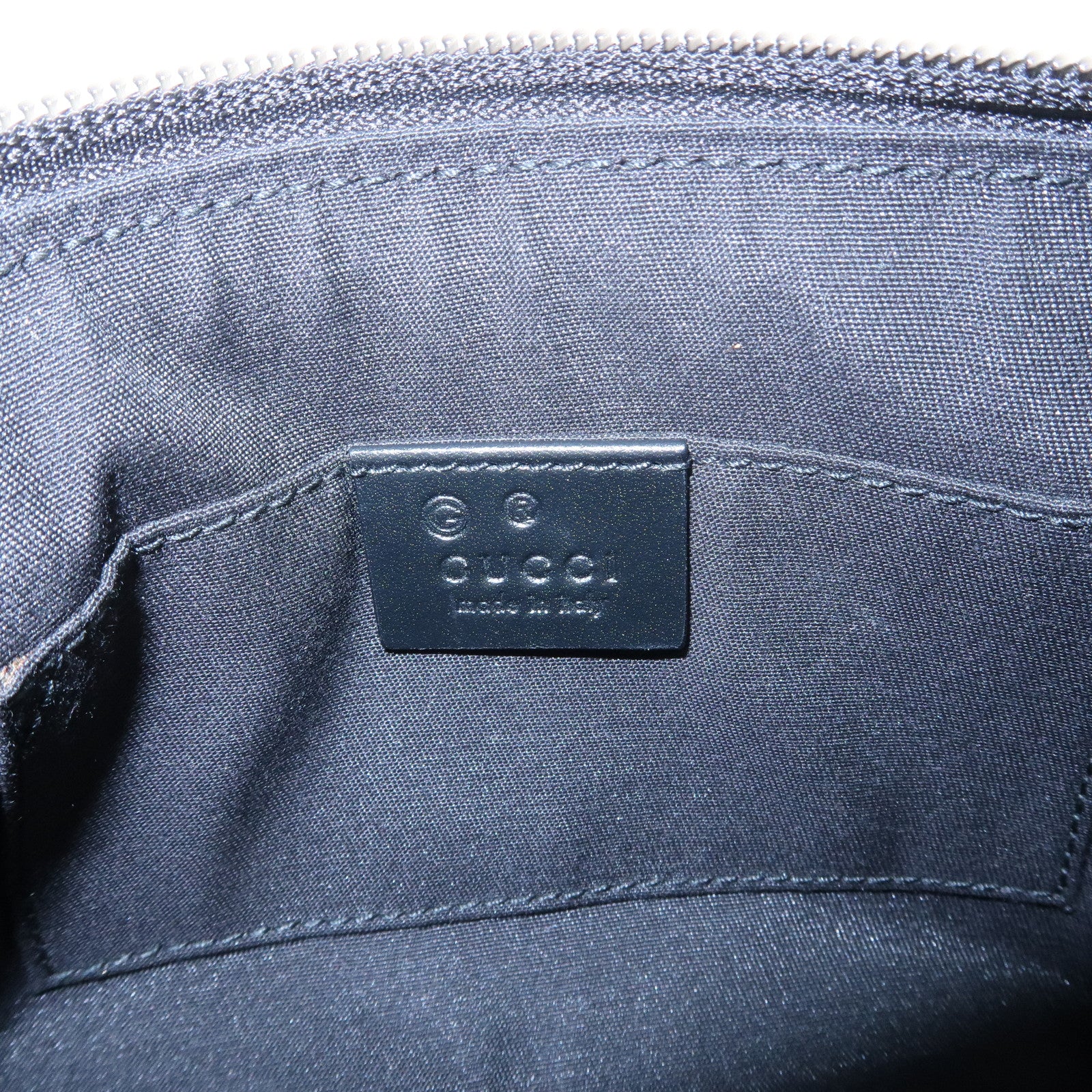 GUCCI GG Monogram Nylon Leather Shoulder Bag Pouch Black 272381