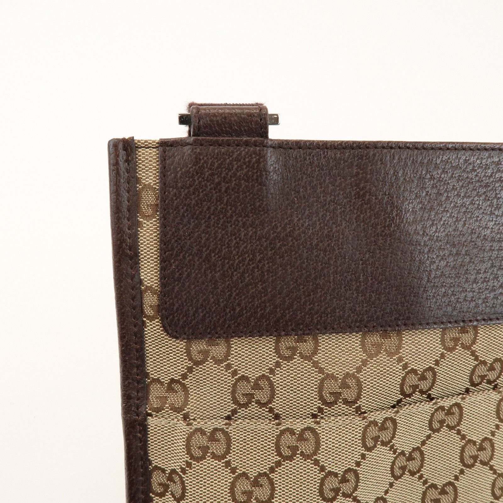 GUCCI GG Canvas Leather Shoulder Crossbody Bag Beige Brown 27639