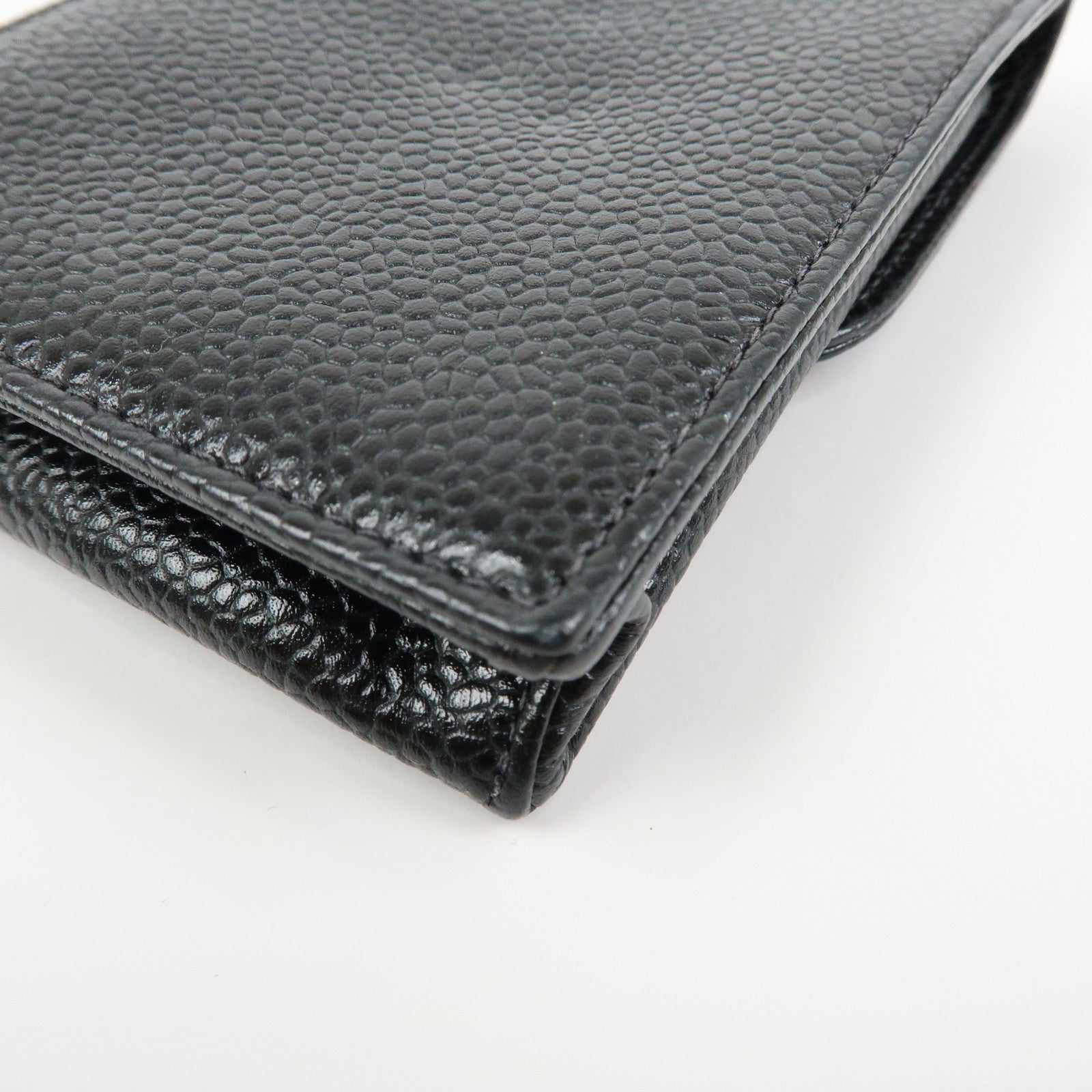 CHANEL COCO Mark Caviarskin Cigarette Case Black