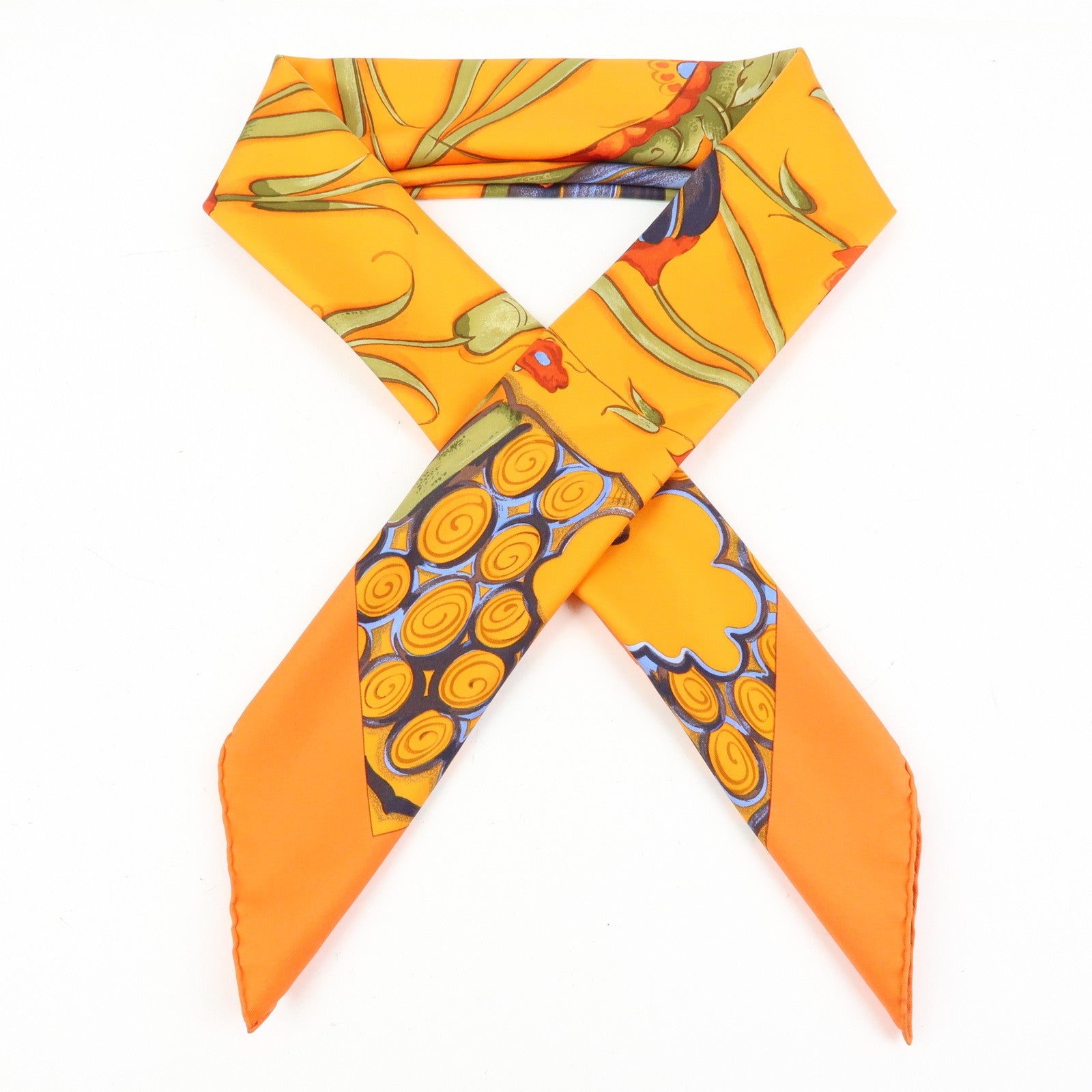 HERMES Carre 90 Silk 100% Scarf Ceramique ottomane Orange