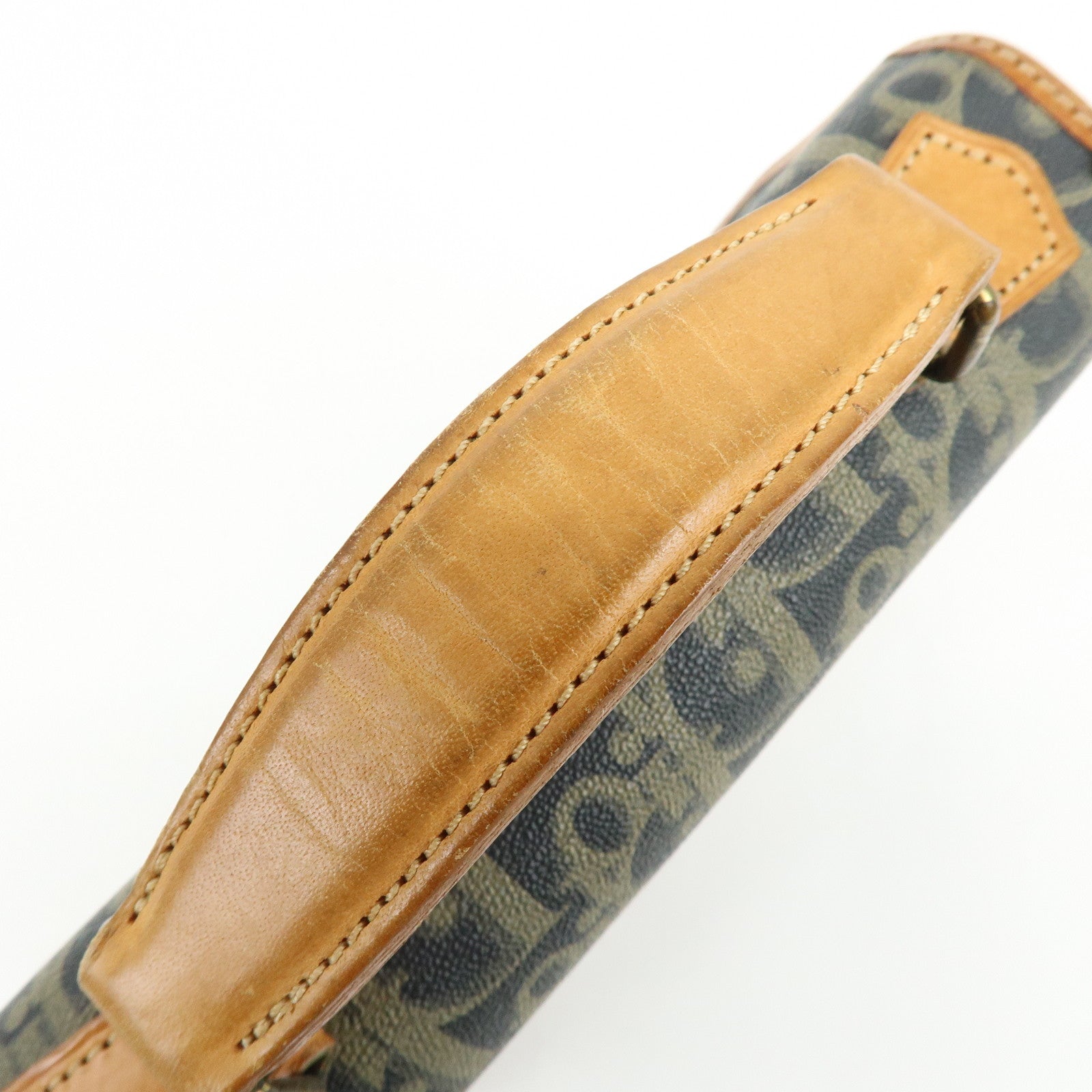 Christian Dior Trotter PVC Leather 2Way Bag Shoulder Bag Navy Brown