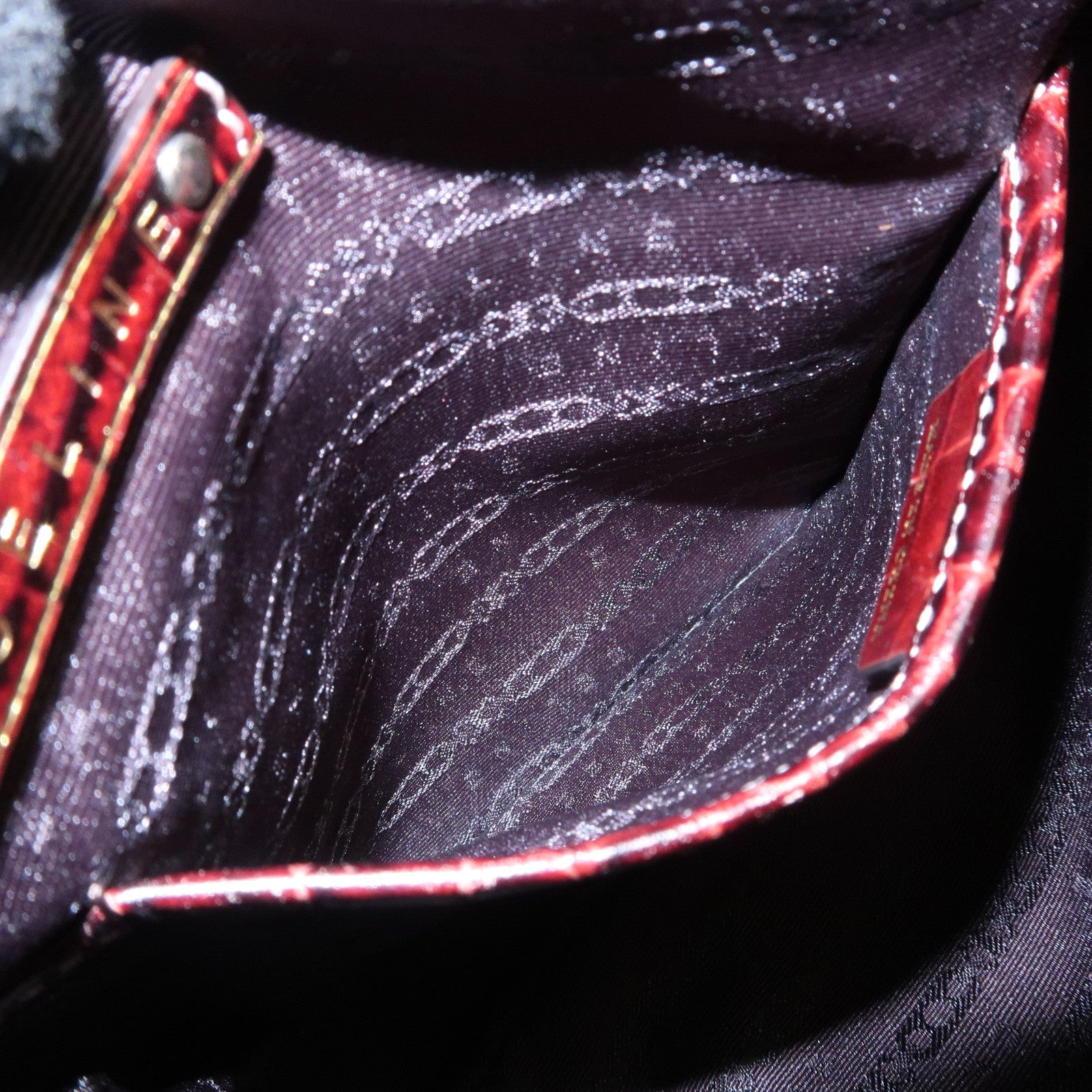 CELINE Canvas Leather Shoulder Bag Hand Bag Brown