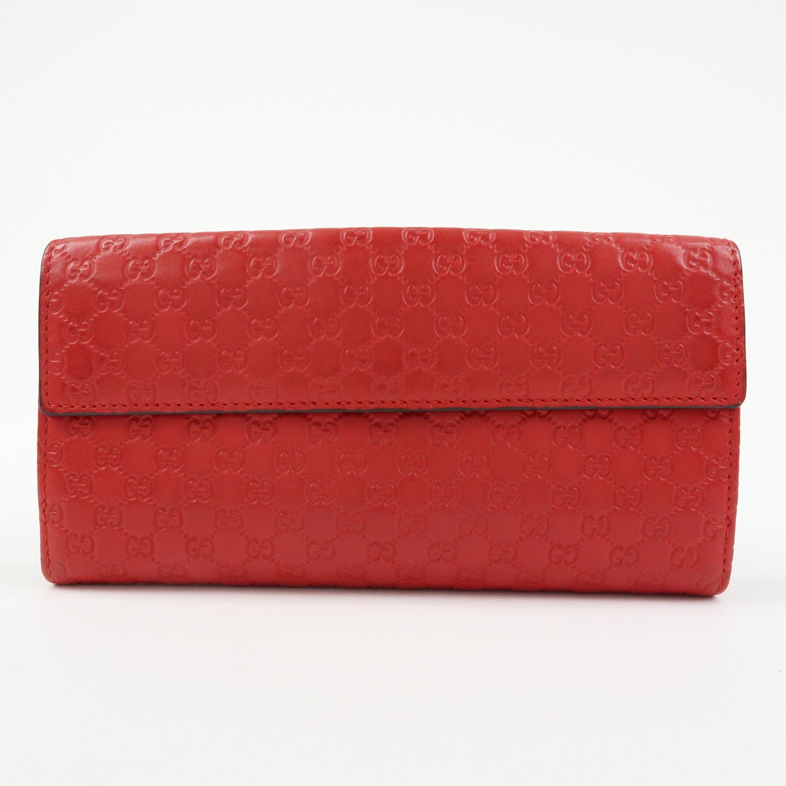 GUCCI Lovely Heart Microguccissima Leather Long Wallet Red 203550