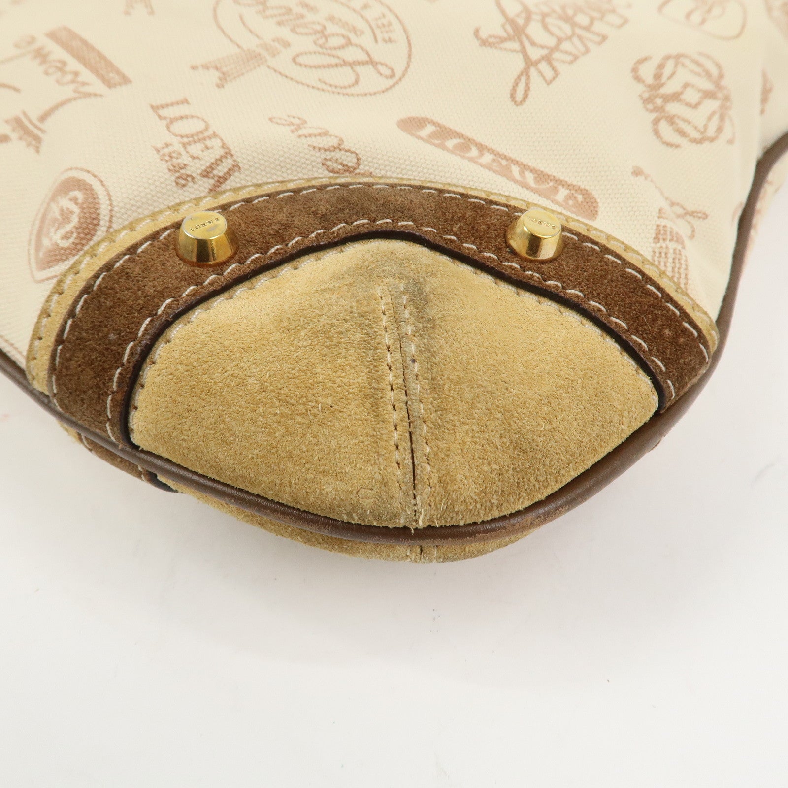 LOEWE Anagram Canvas Suede Leather 160th Anniversary Shoulder Bag