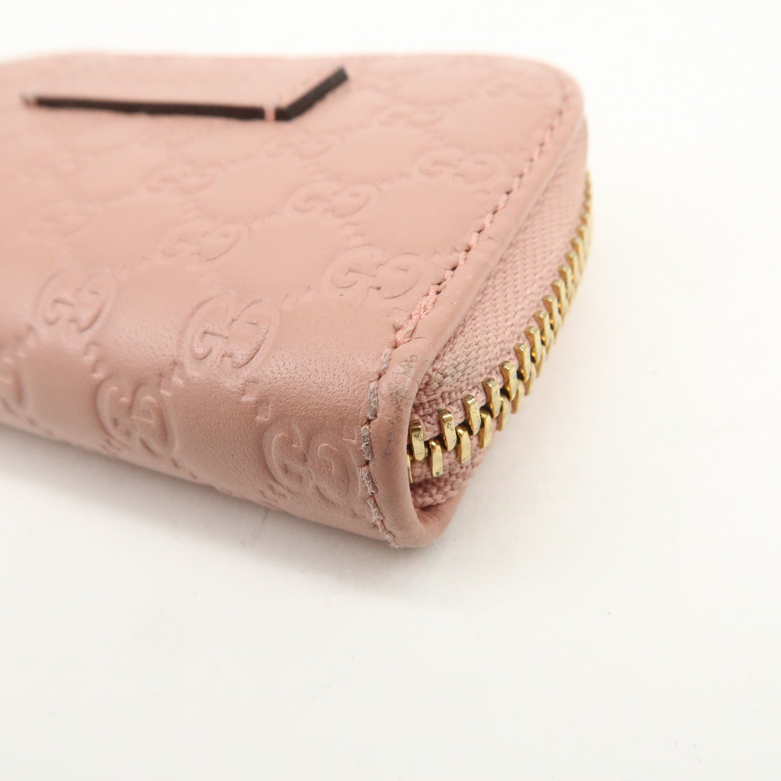 GUCCI Micro Guccissima Leather Coin Case Coin Purse Pink 449896
