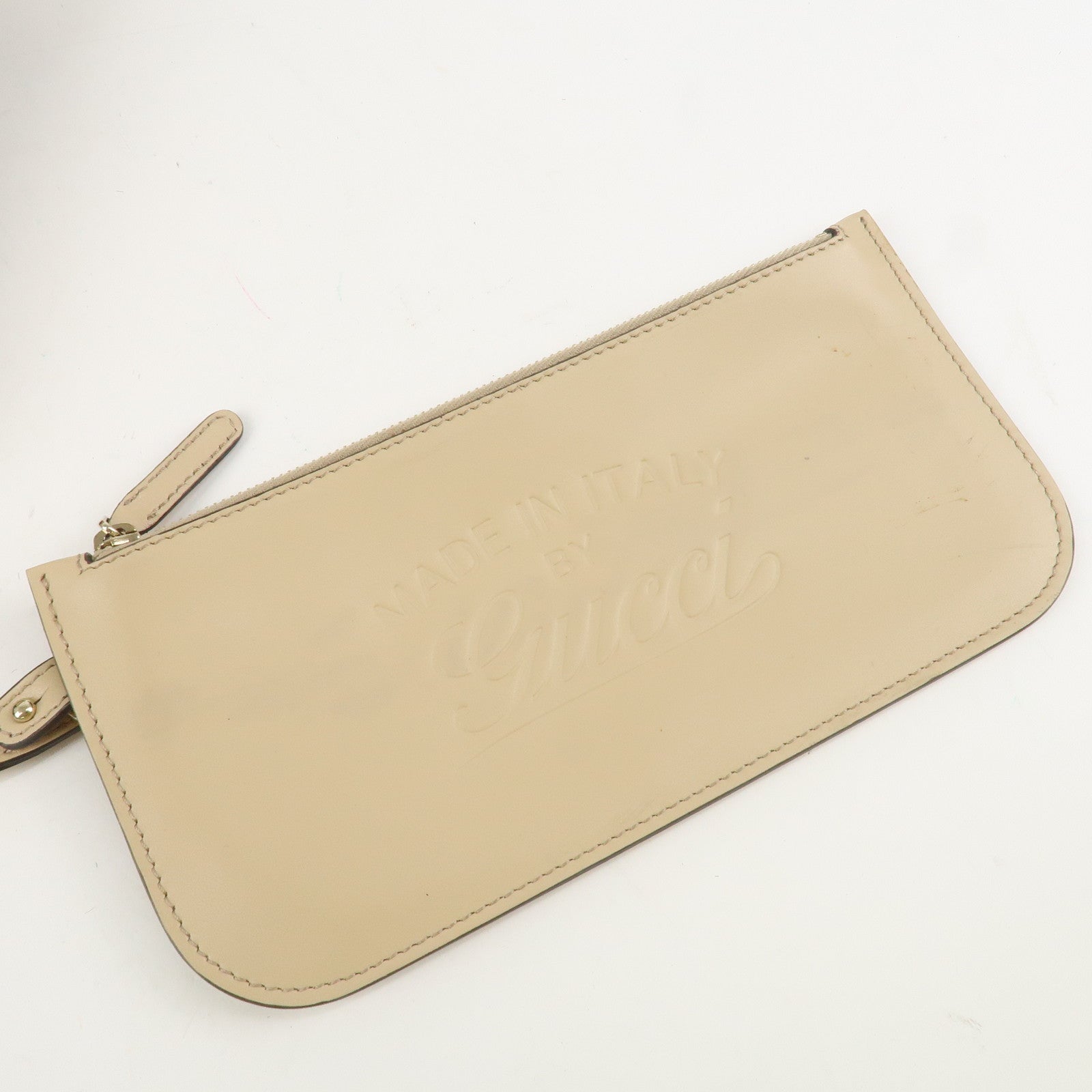 GUCCI Craft Unborn Calf Leather Tote Bag Zebra Pattern Beige 23793 Used