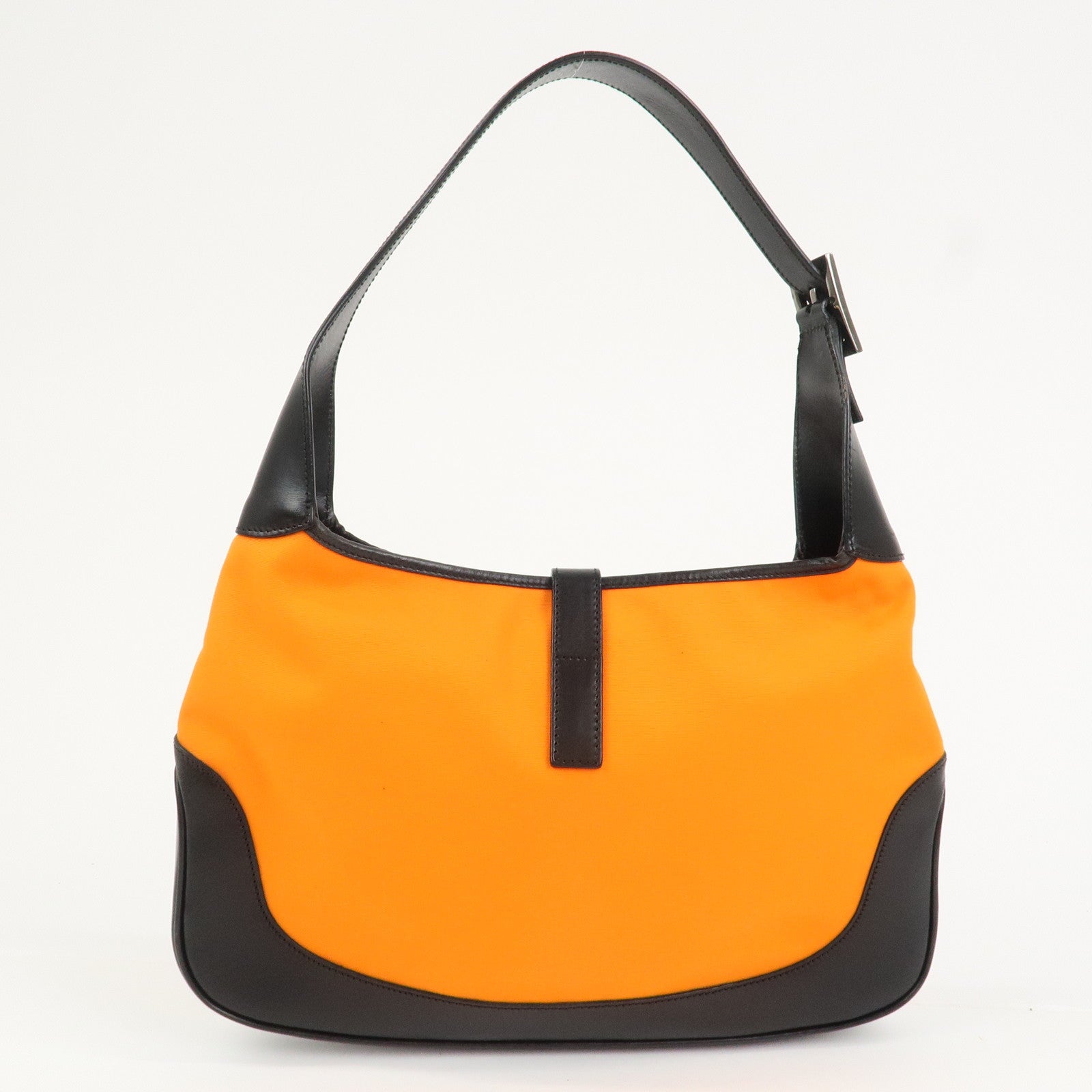 GUCCI Jackie Canvas Leather Shoulder Bag Hand Bag Black 001・3306