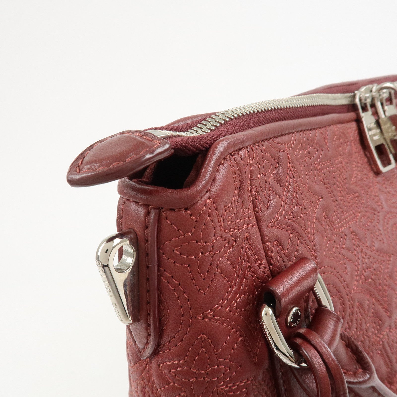 Louis Vuitton Monogram Antheia Ixia MM Lamb Skin 2Way Bag Red M97062