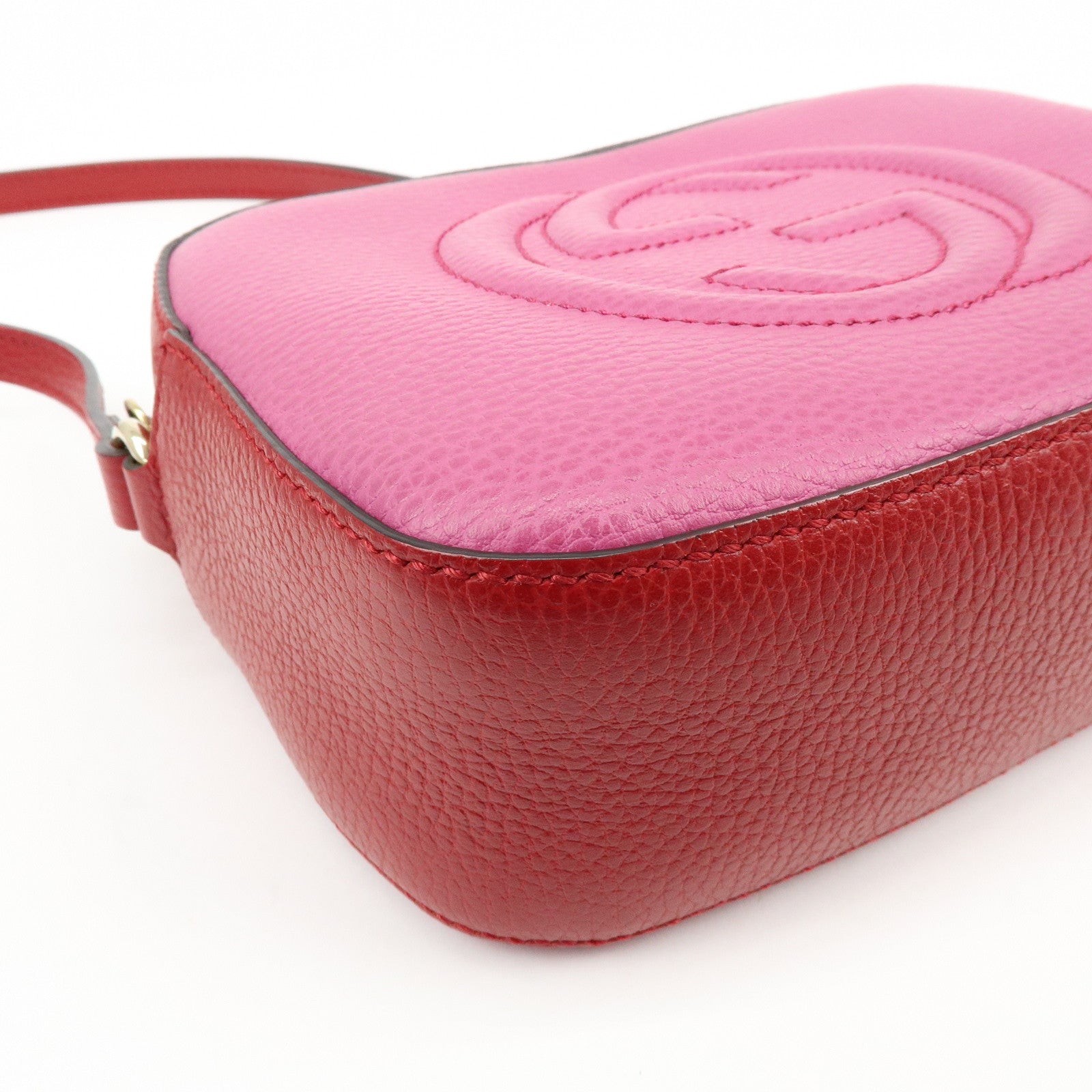 GUCCI SOHO Leather Shoulder Crossbody Bag Pink Red 431567