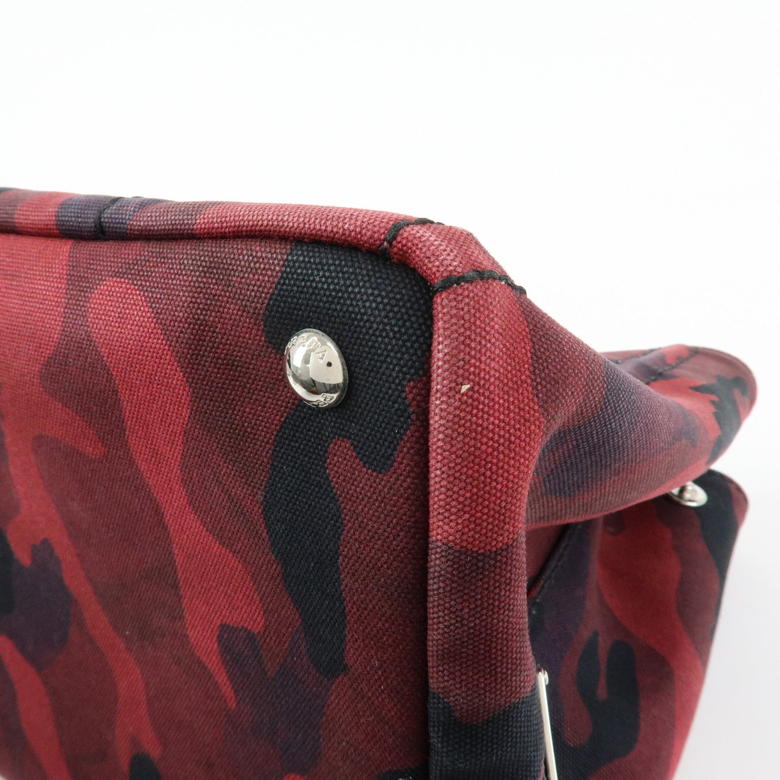 PRADA Triangle Logo Canapa 2Way Tote Hand Bag Camouflage BN2642