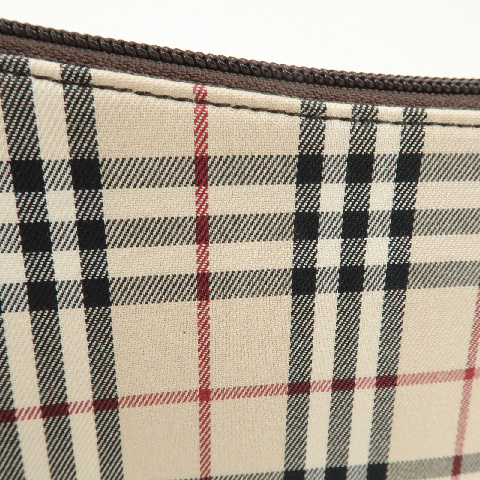 BURBERRY Nova Plaid Canvas Leather Shoulder Bag Hand Bag Beige