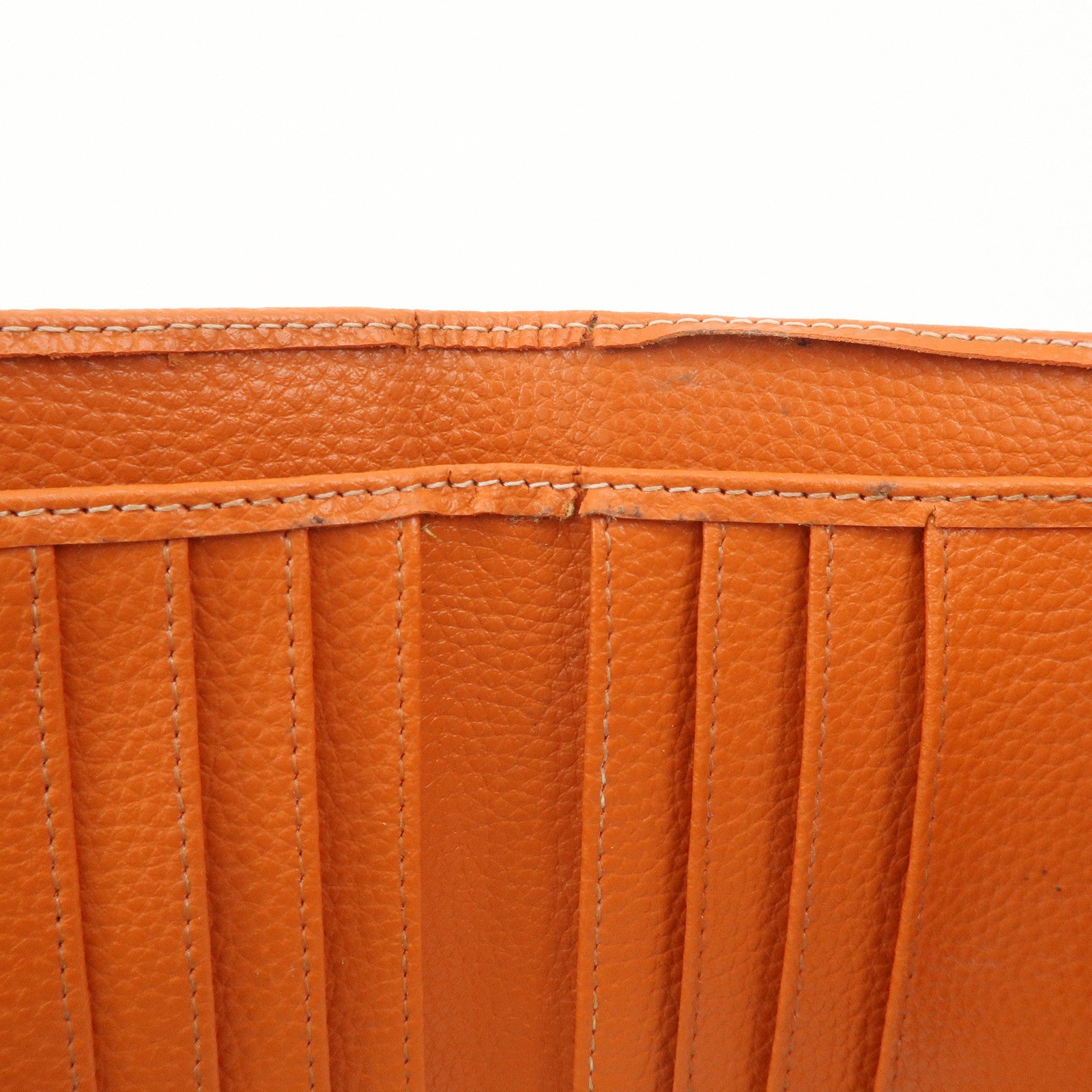 Chloe Leather Tri-fold Compact Wallet Studs Orange