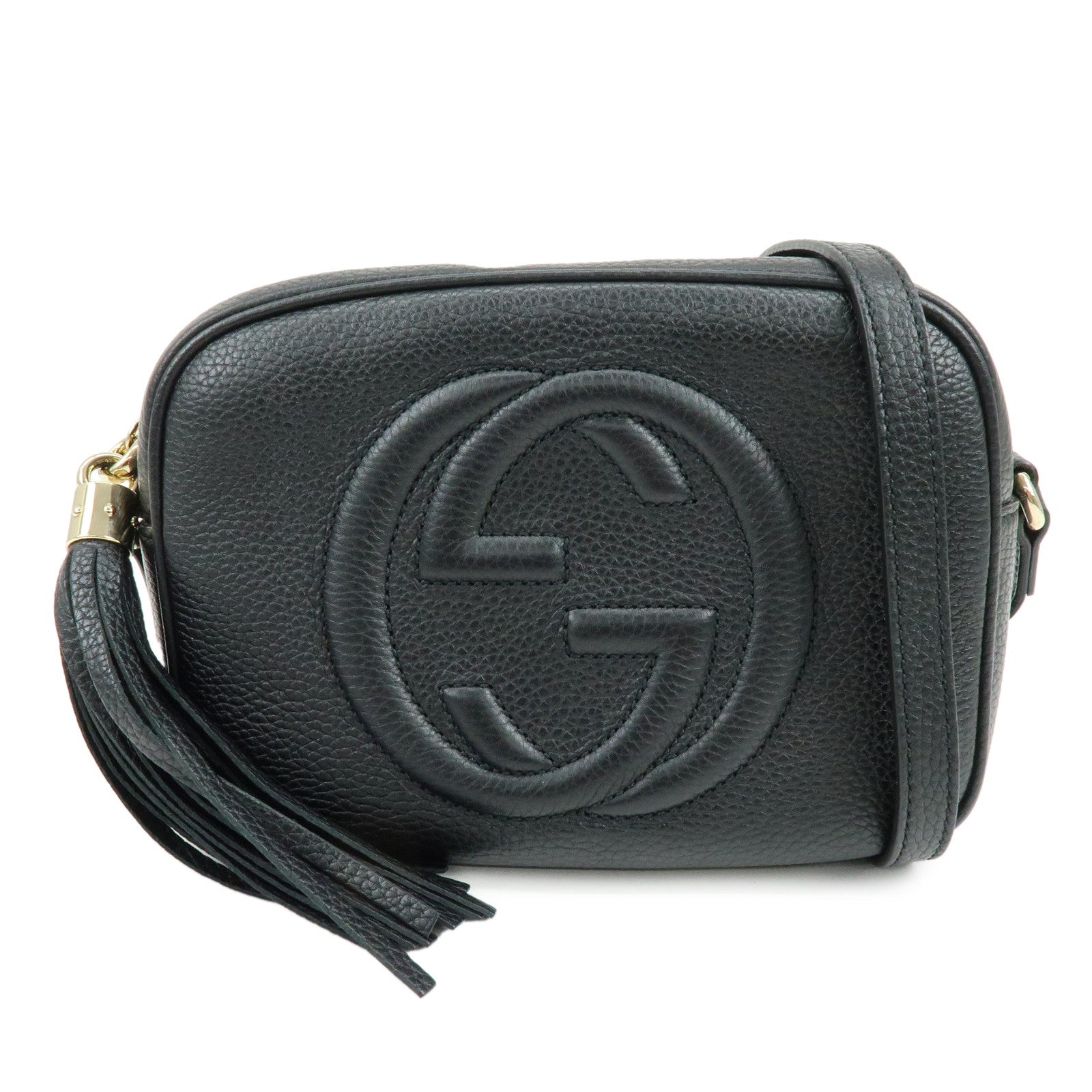 GUCCI SOHO Leather Shoulder Bag Crossbody Bag Black 308364