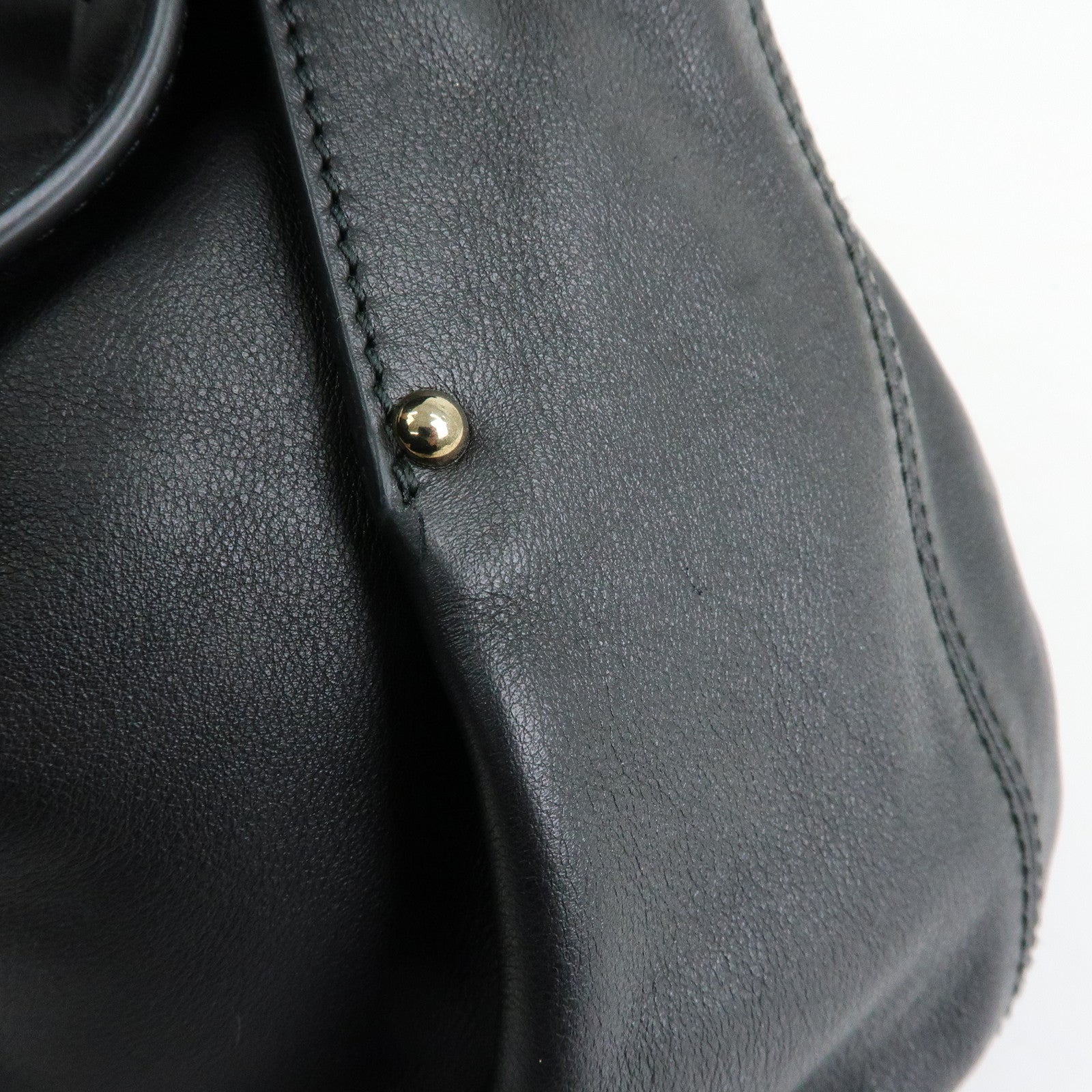 Ferragamo Vara Ribbon Leather Tote Bag Shoulder Bag Hand Bag Black