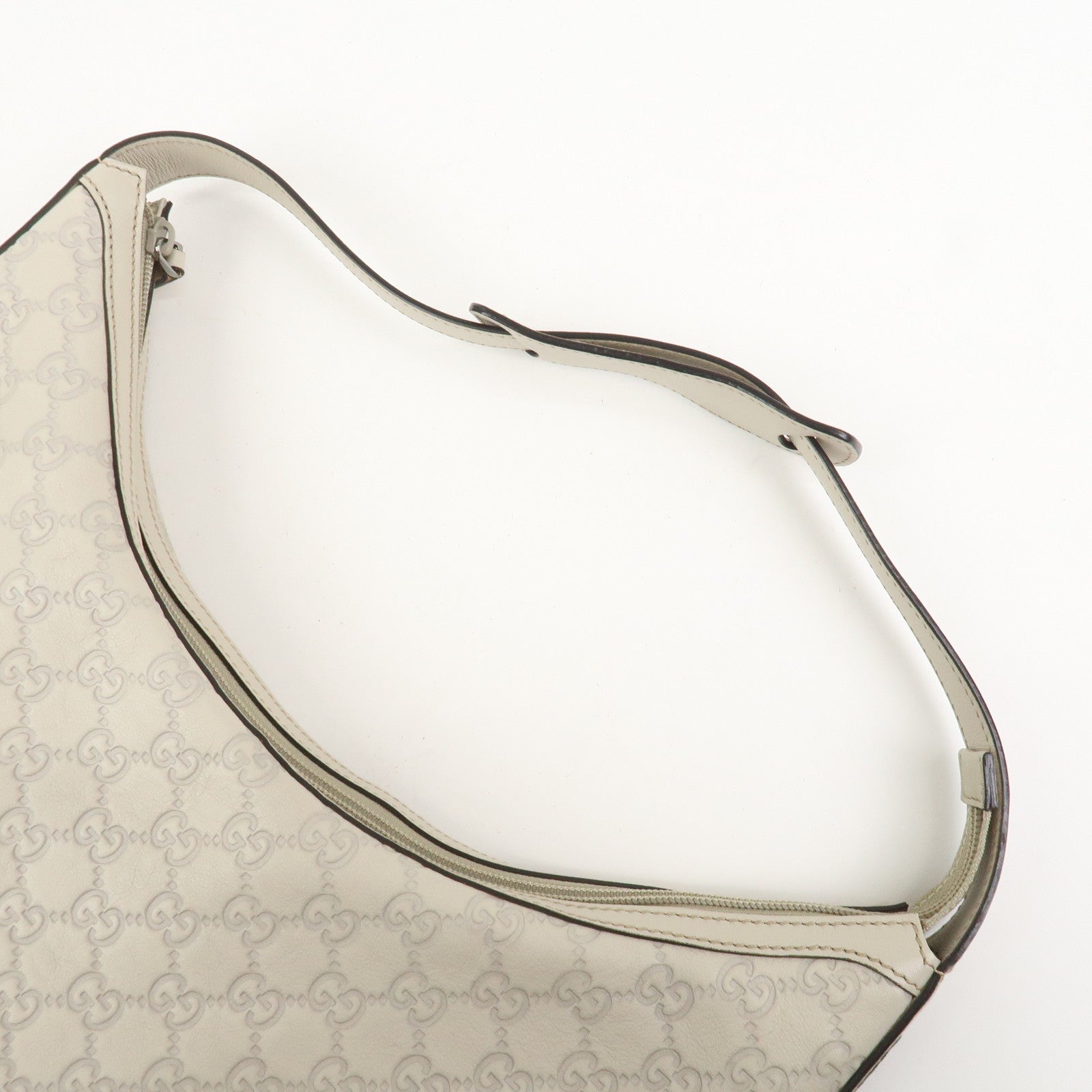 GUCCI Sherry Guccissima Leather Shoulder Bag Hand Bag Ivory 293596