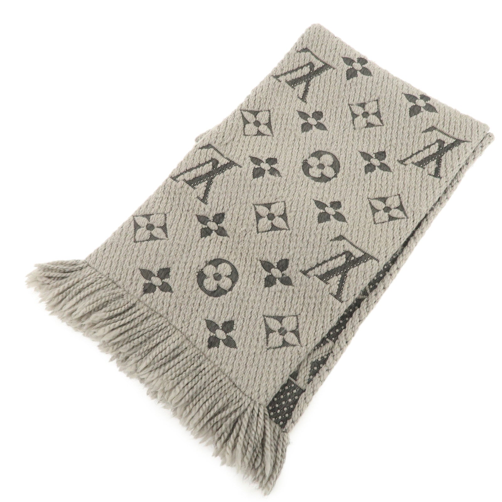 Louis Vuitton Monogram Escharp Logomania Scarf Gris Perle M74742