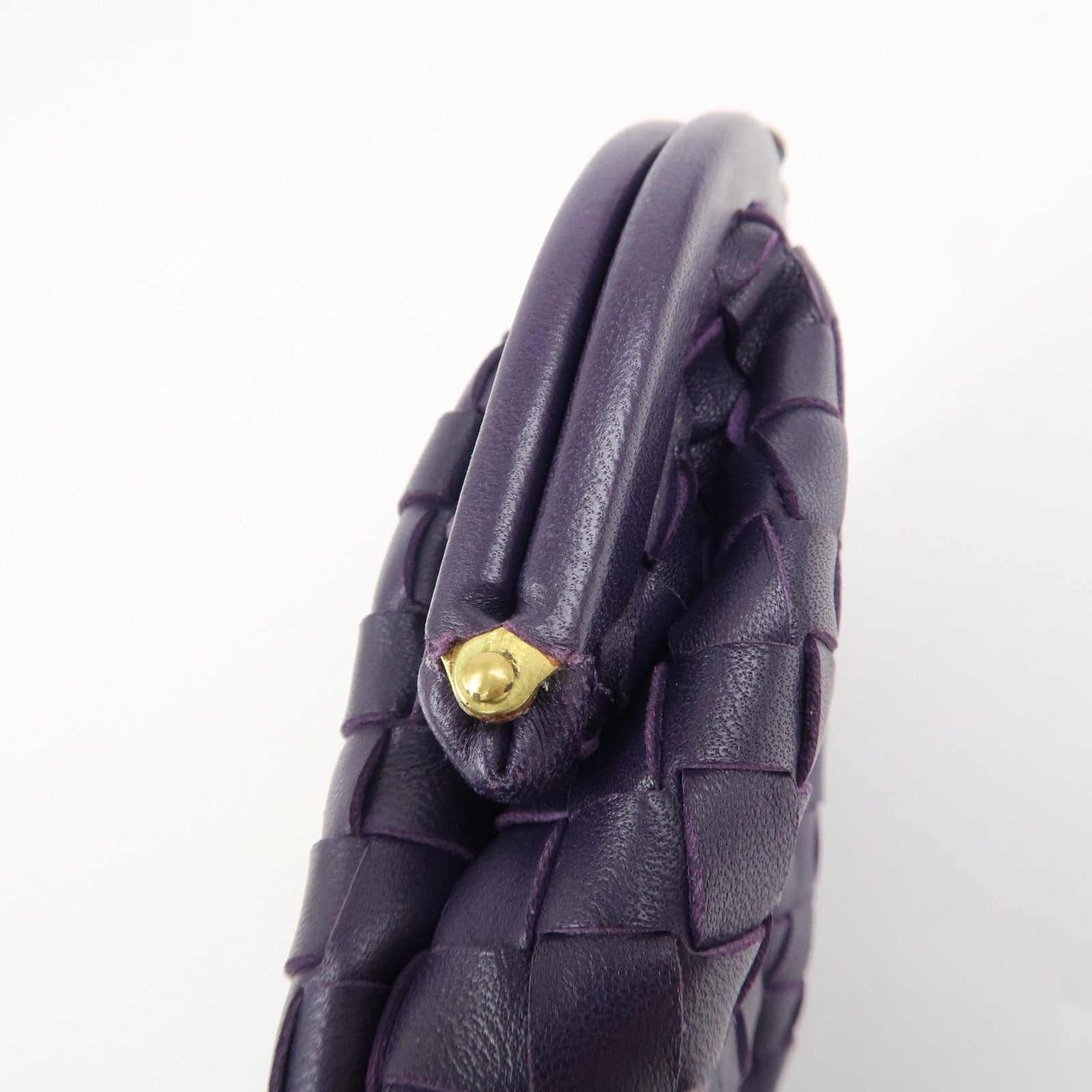 BOTTEGA VENETA Intrecciato Leather Coin Case Purple 203783