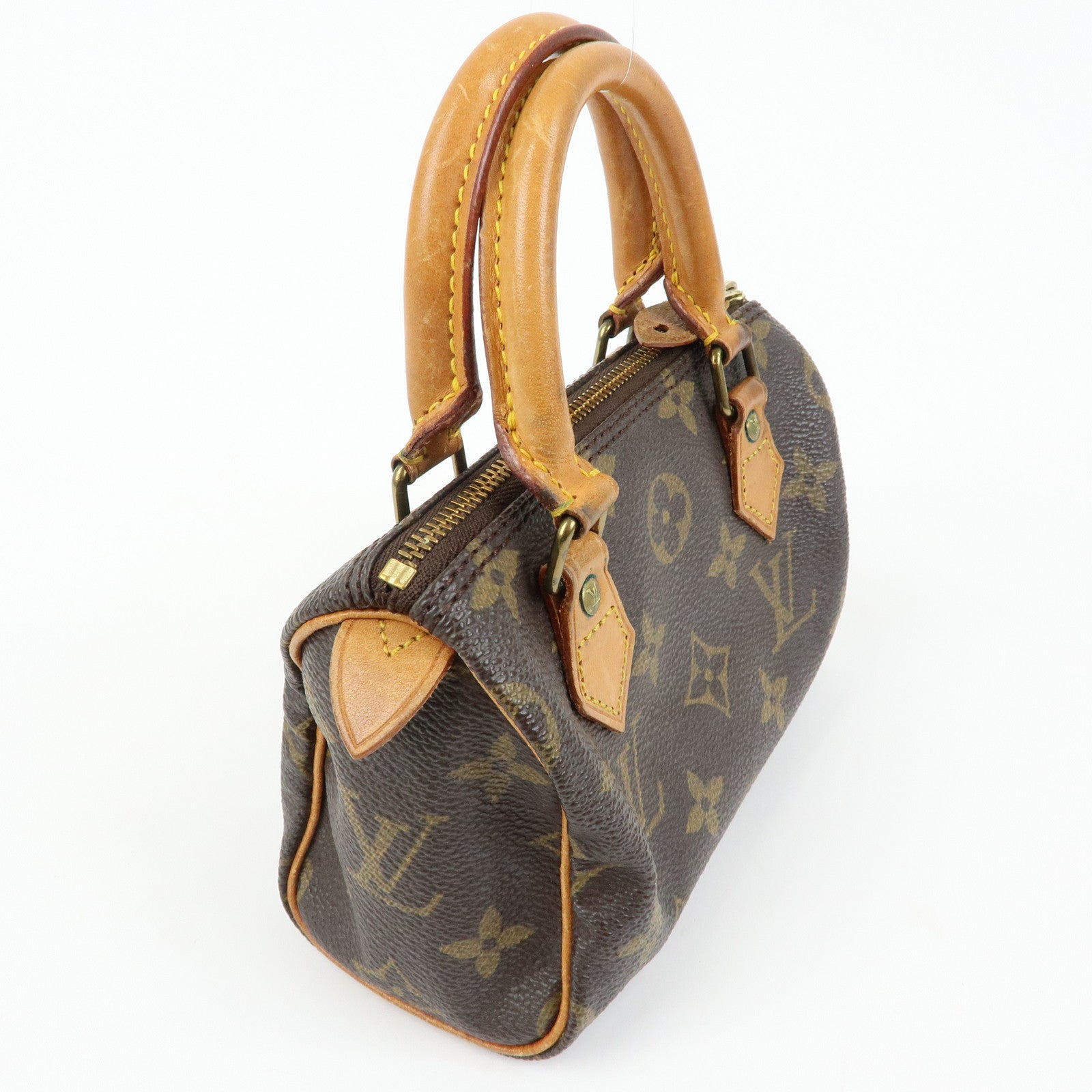 Louis Vuitton Monogram Mini Speedy & Strap Hand Bag Brown M41534